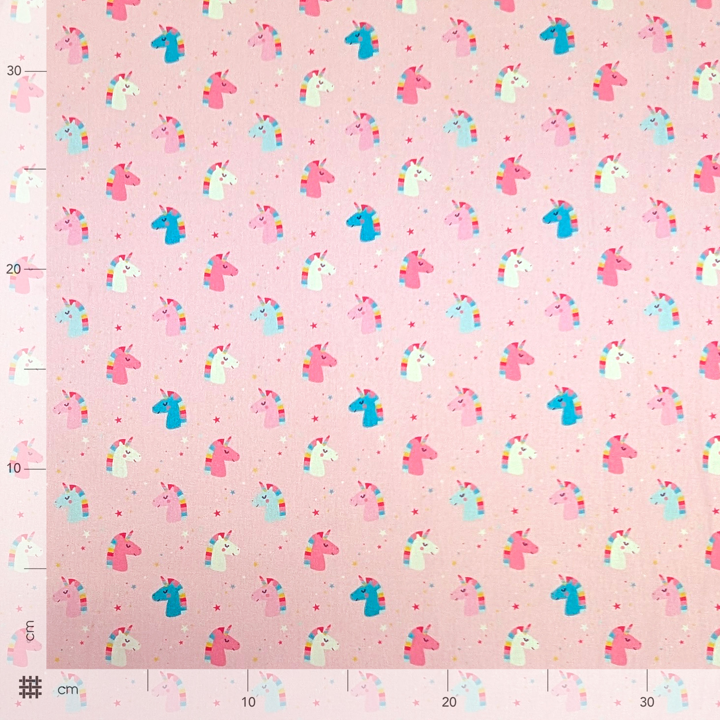 Cotton Poplin Unicorns Pink Background