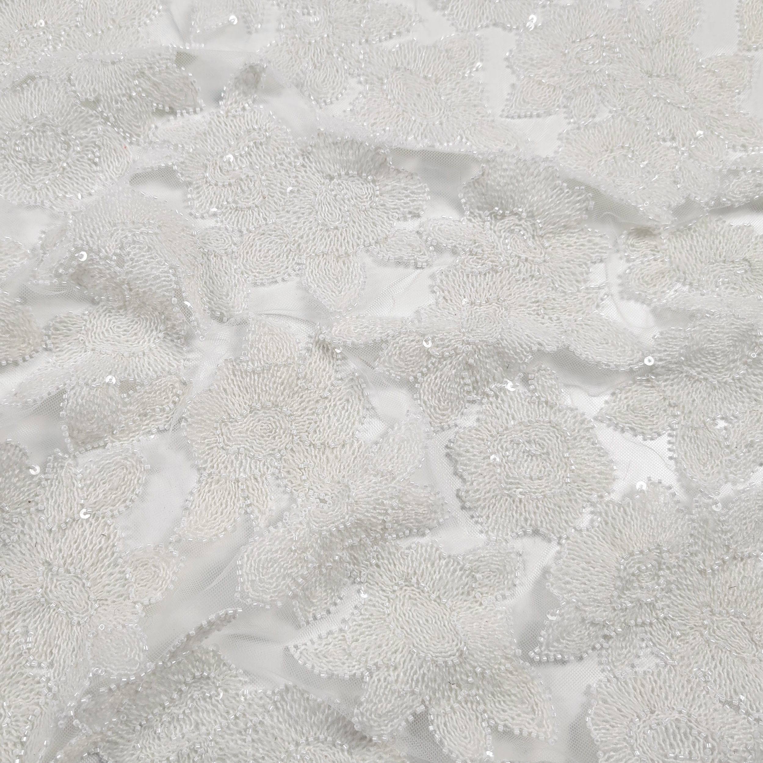 Lace Rose Wool Sequins White Image