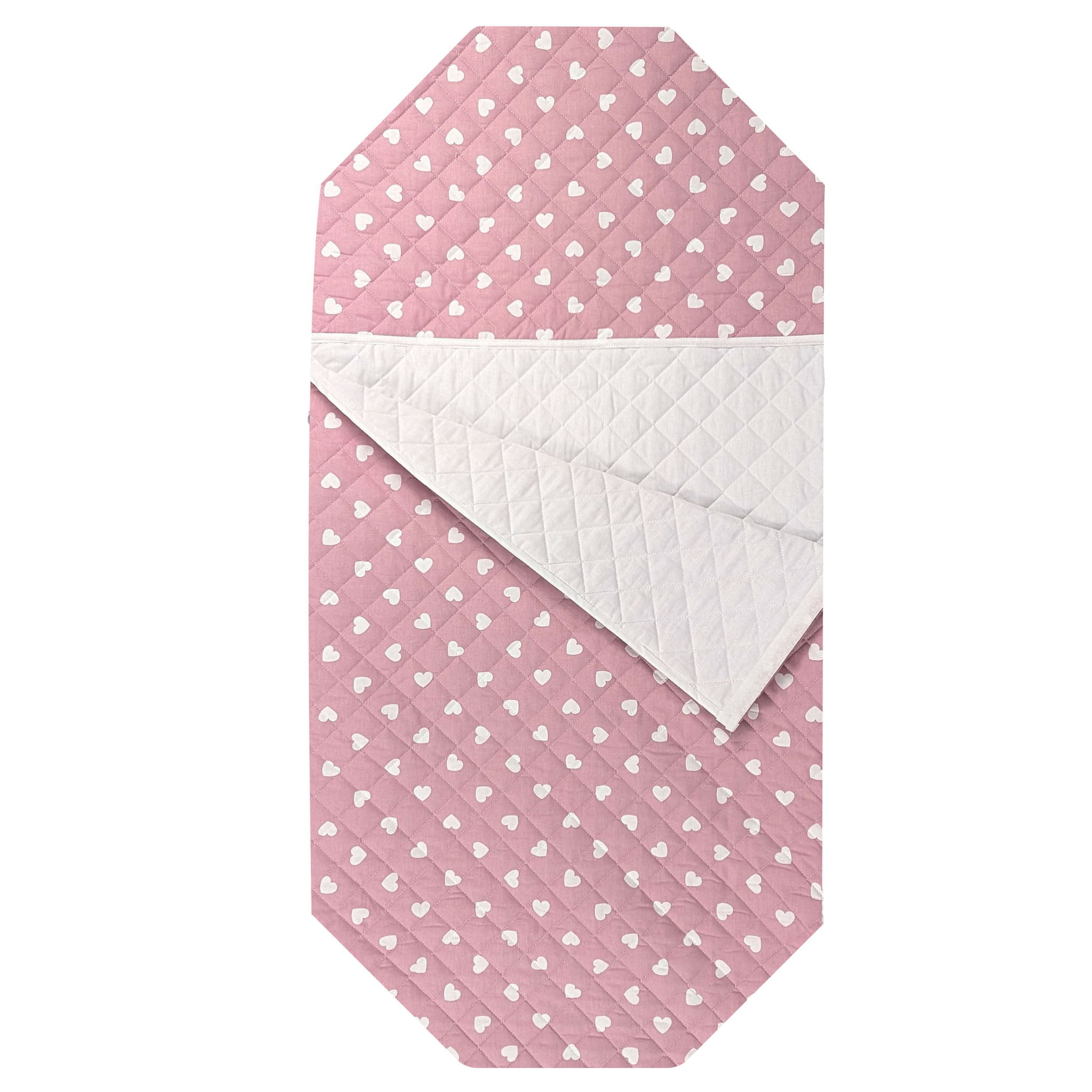 Shaped Sleeping Bag for Brandy White Hearts with Antique Pink Background Image