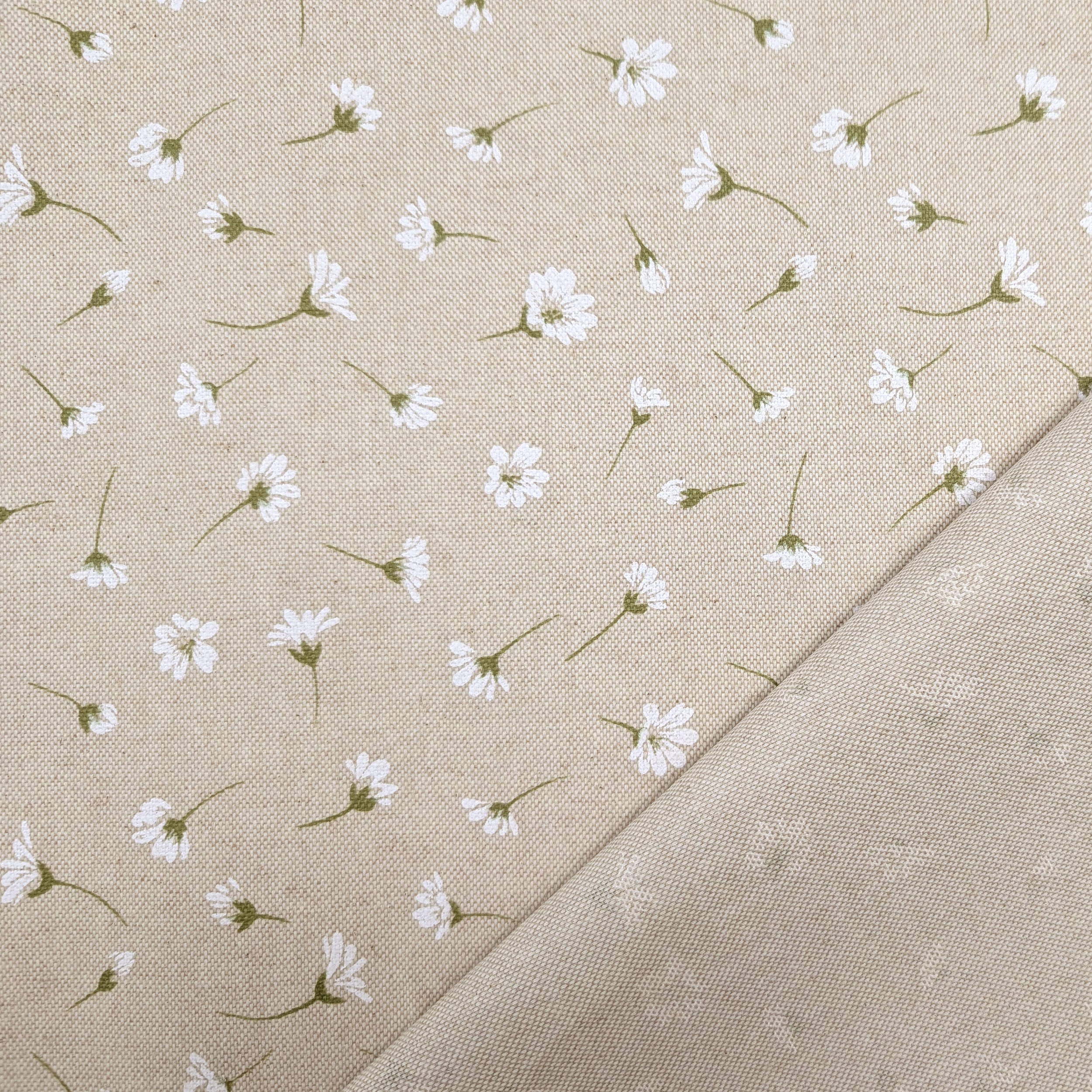 Fabric for Resin Tablecloth White Flowers Image