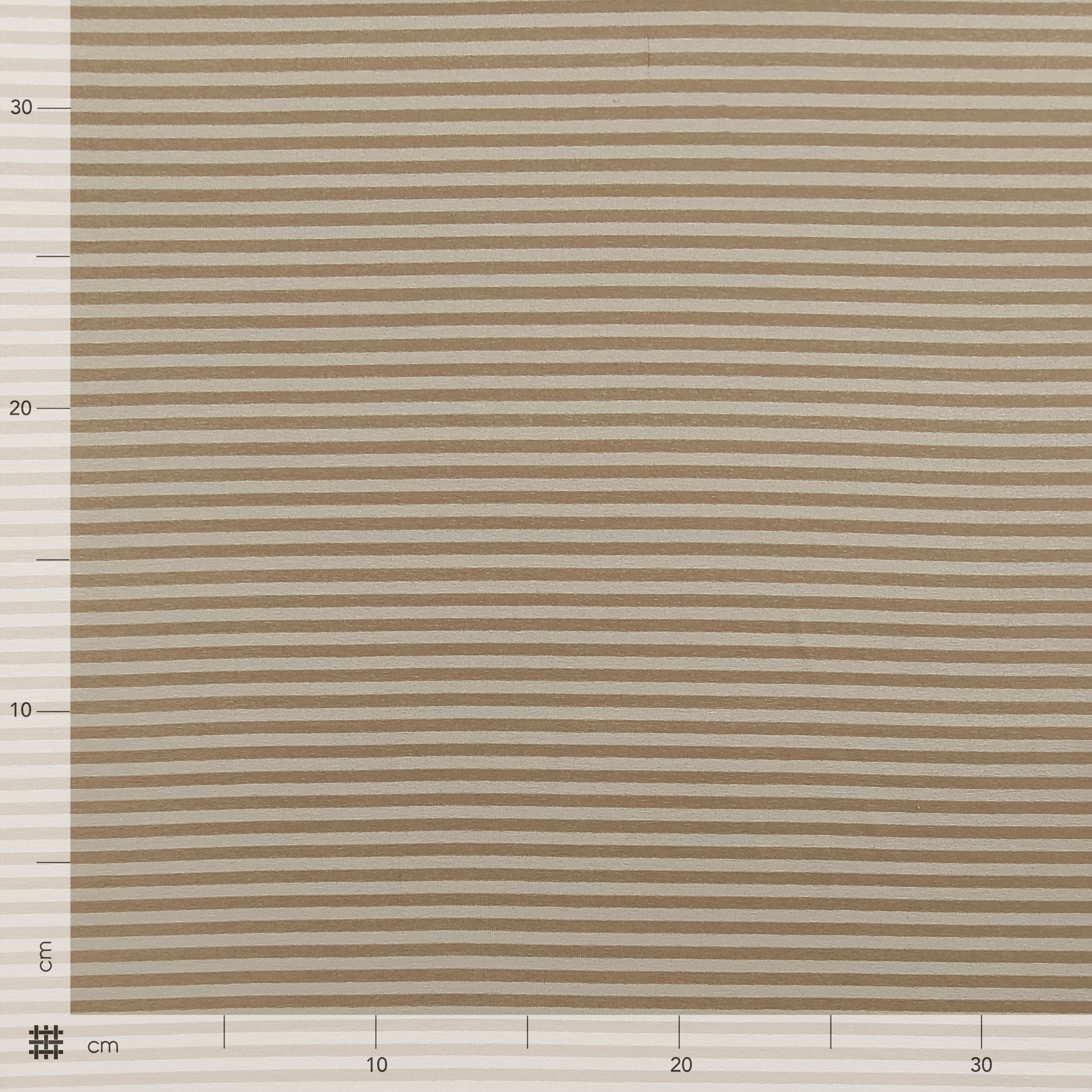 Kamel und Beige gestreifter Jersey