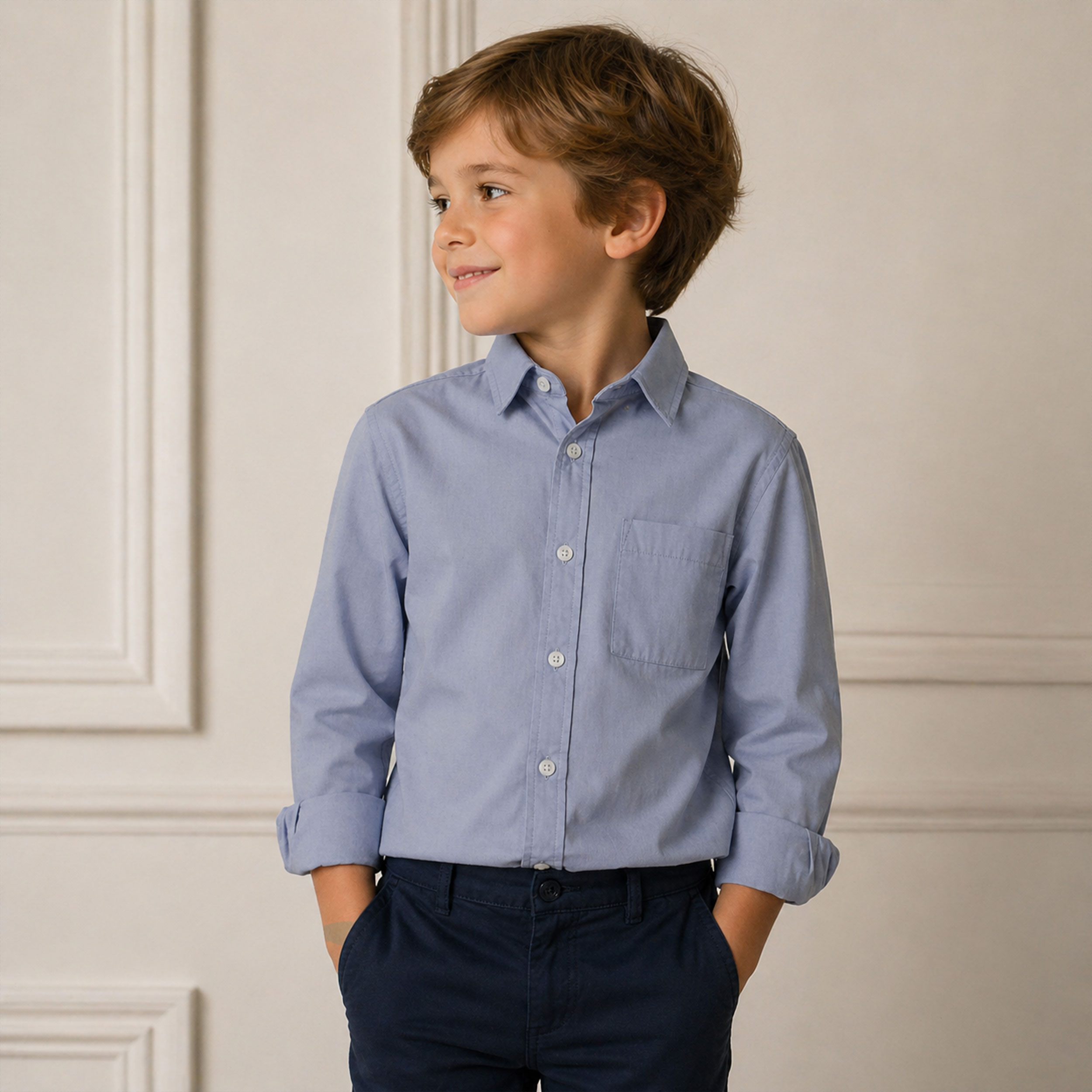 Cotton for Shirts Lightblue Plain Cotton Image