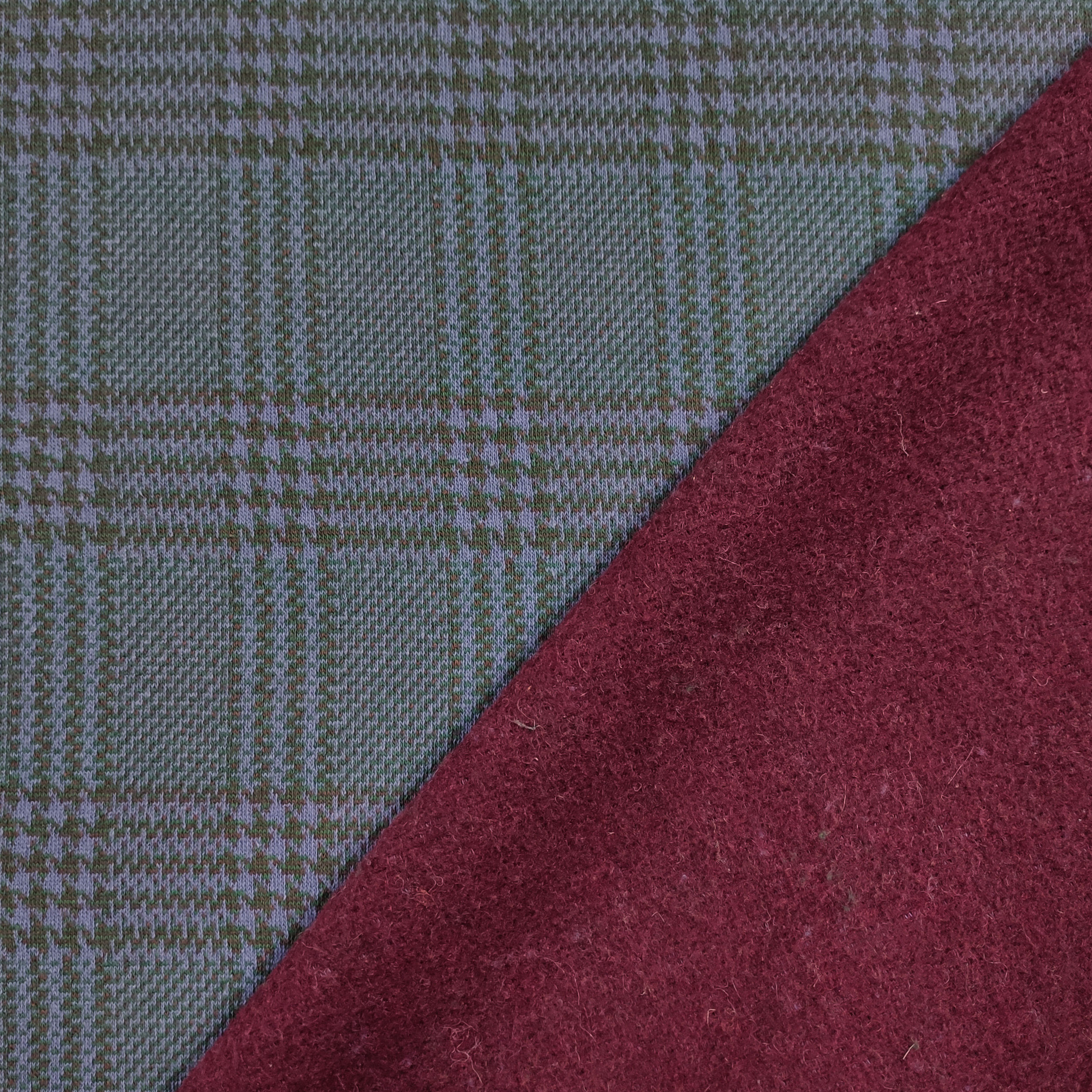 Double tricot de coton écossais mélangé Bordeaux