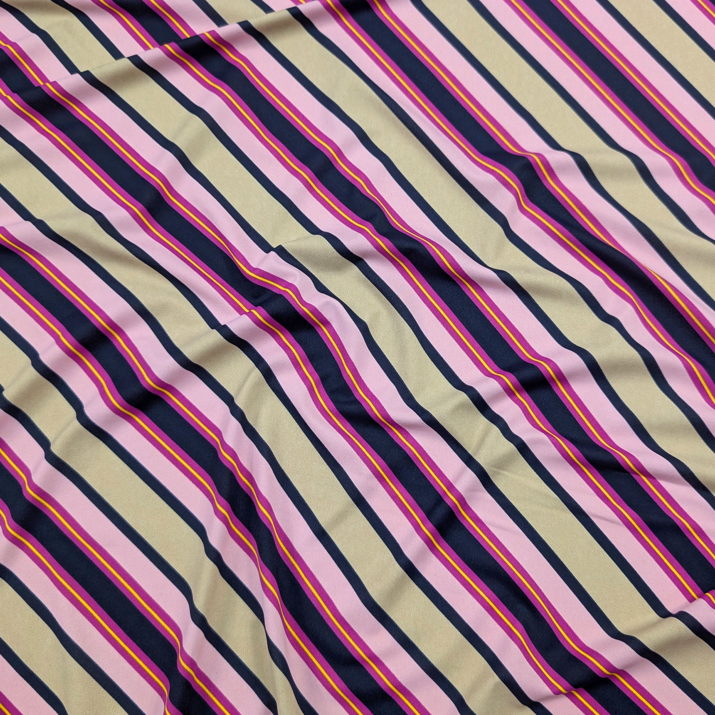Bielastic Jersey Diagonal Stripes Blue and Pink Image