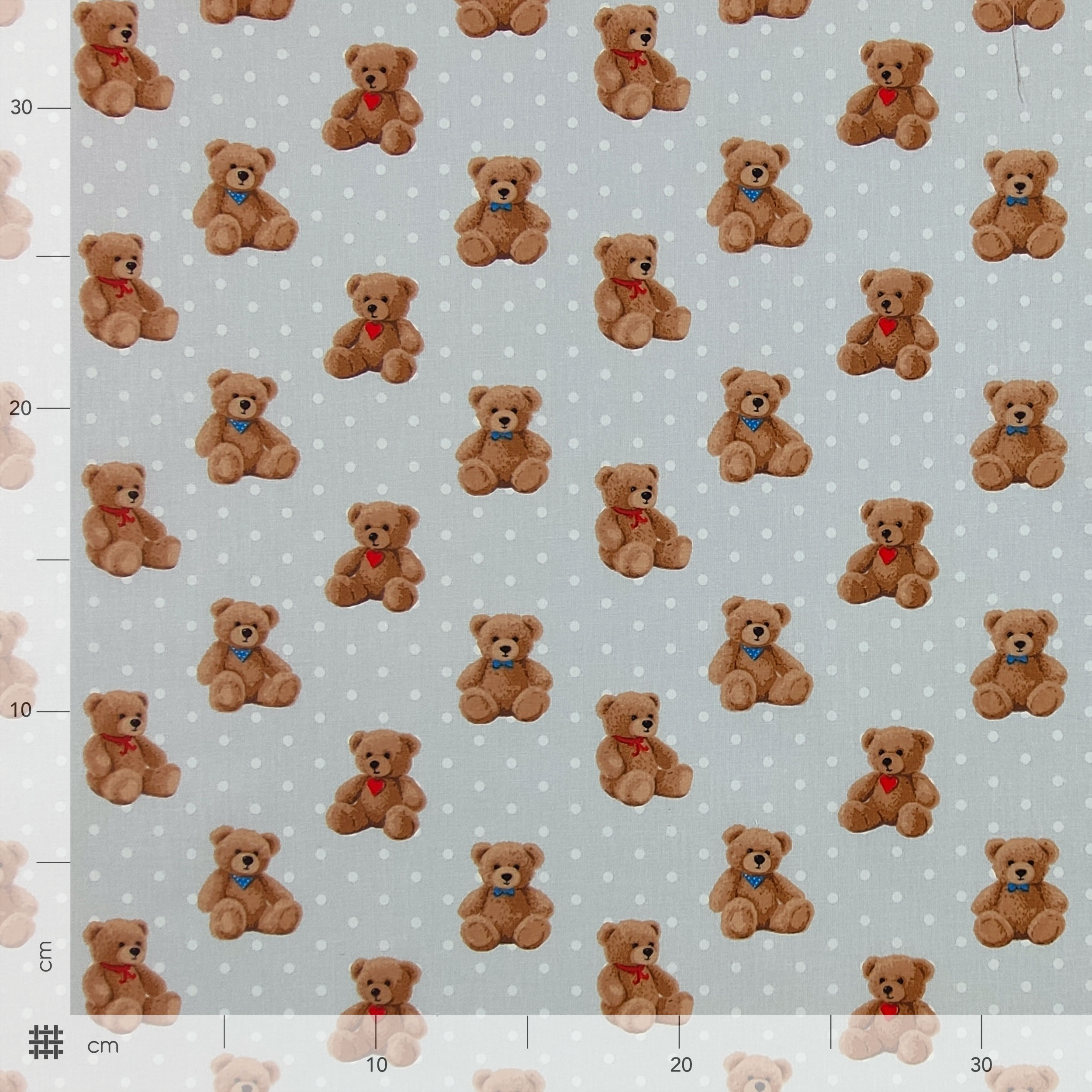 Baumwolle mit Polka Dot Bären Grauer Hintergrund