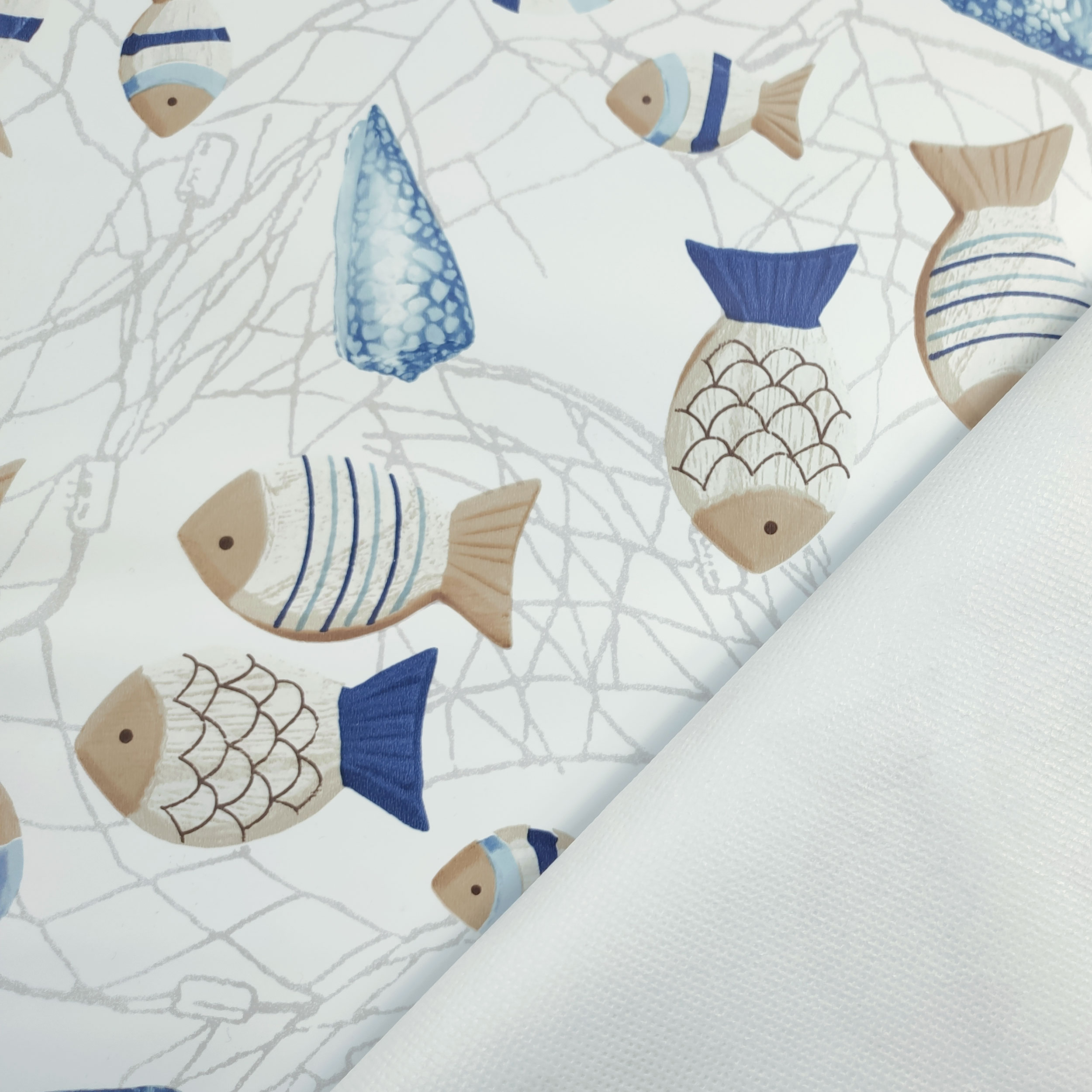 Tissu pour nappe plastifiée Poisson