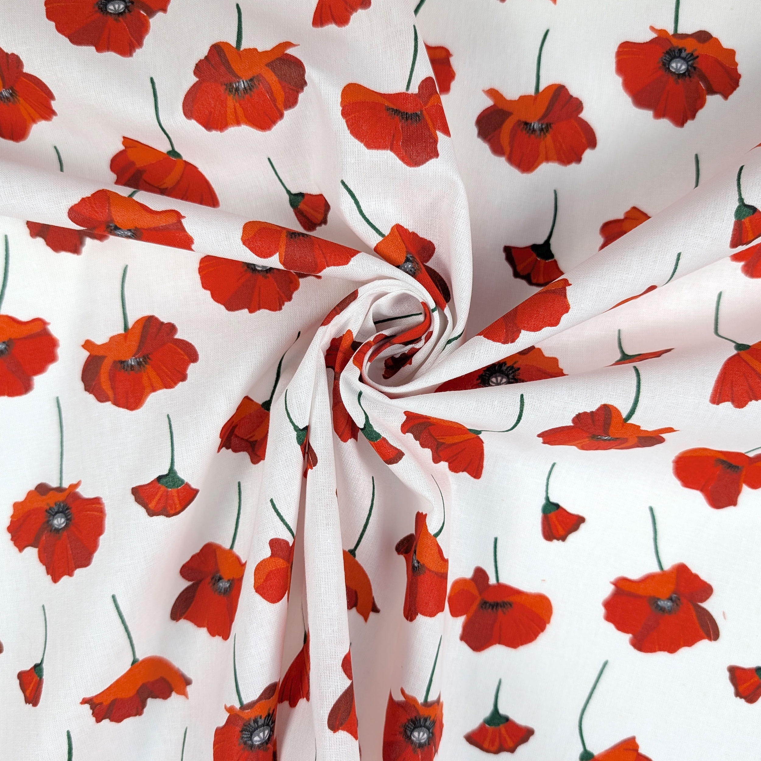 Red Poppies in Bloom Cotton Cut-out, 190x140 cm Image
