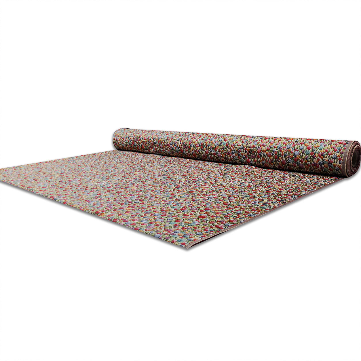 Tejido Jacquard Pequeños Tulipanes de Colores