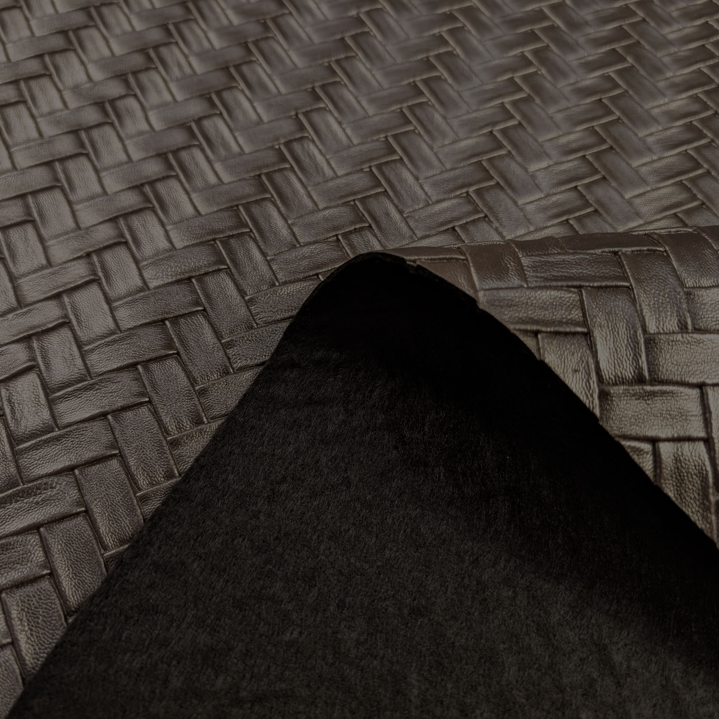 Upholstery Woven Faux Leather - Black Image