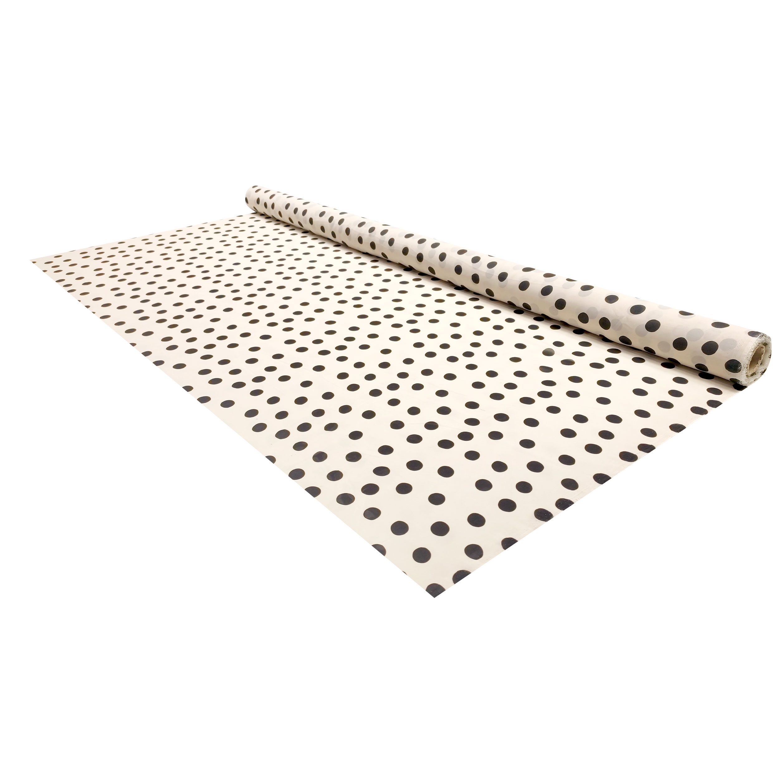 Tissu Georgette crème à pois noirs