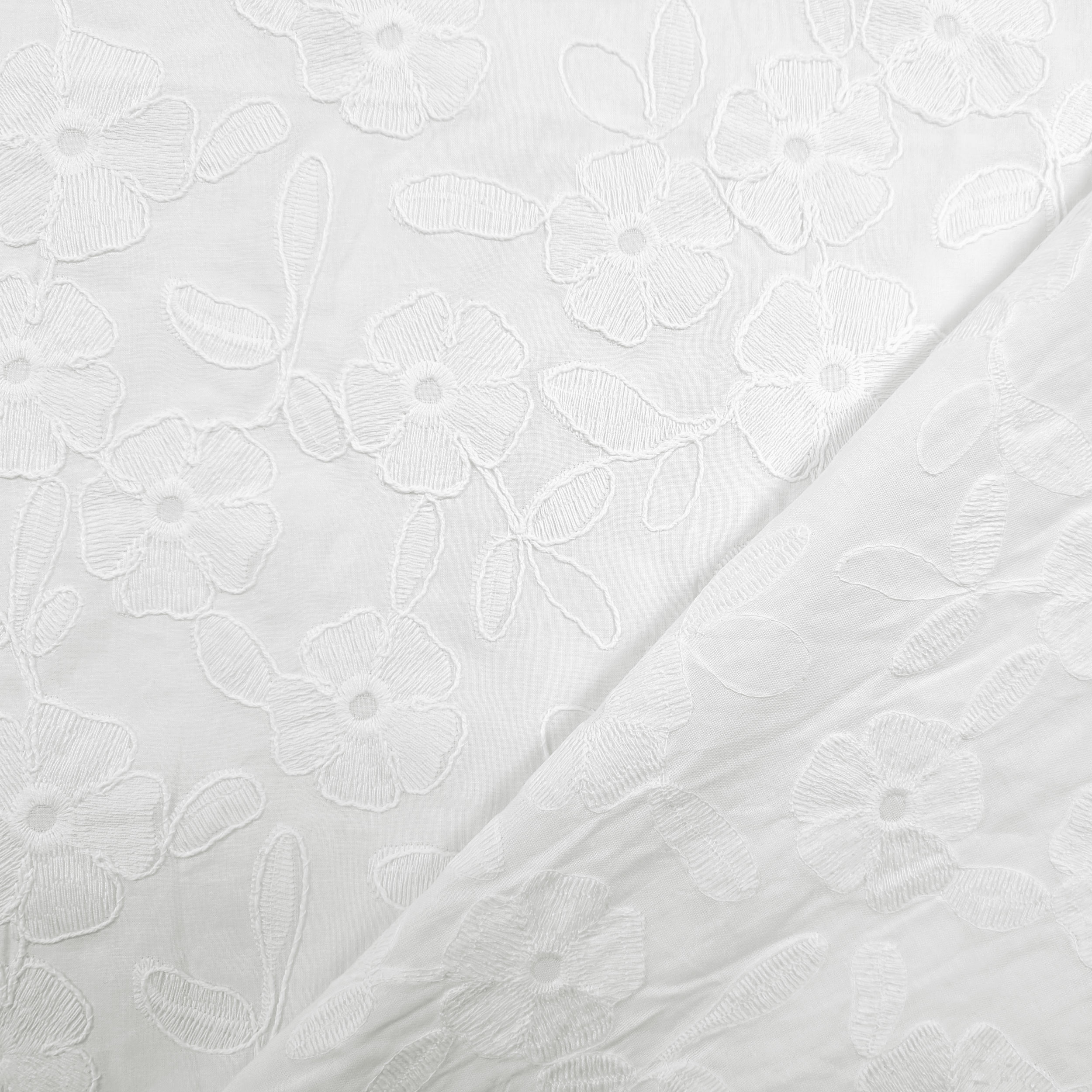 White Cotton Sangallo Daisies Image