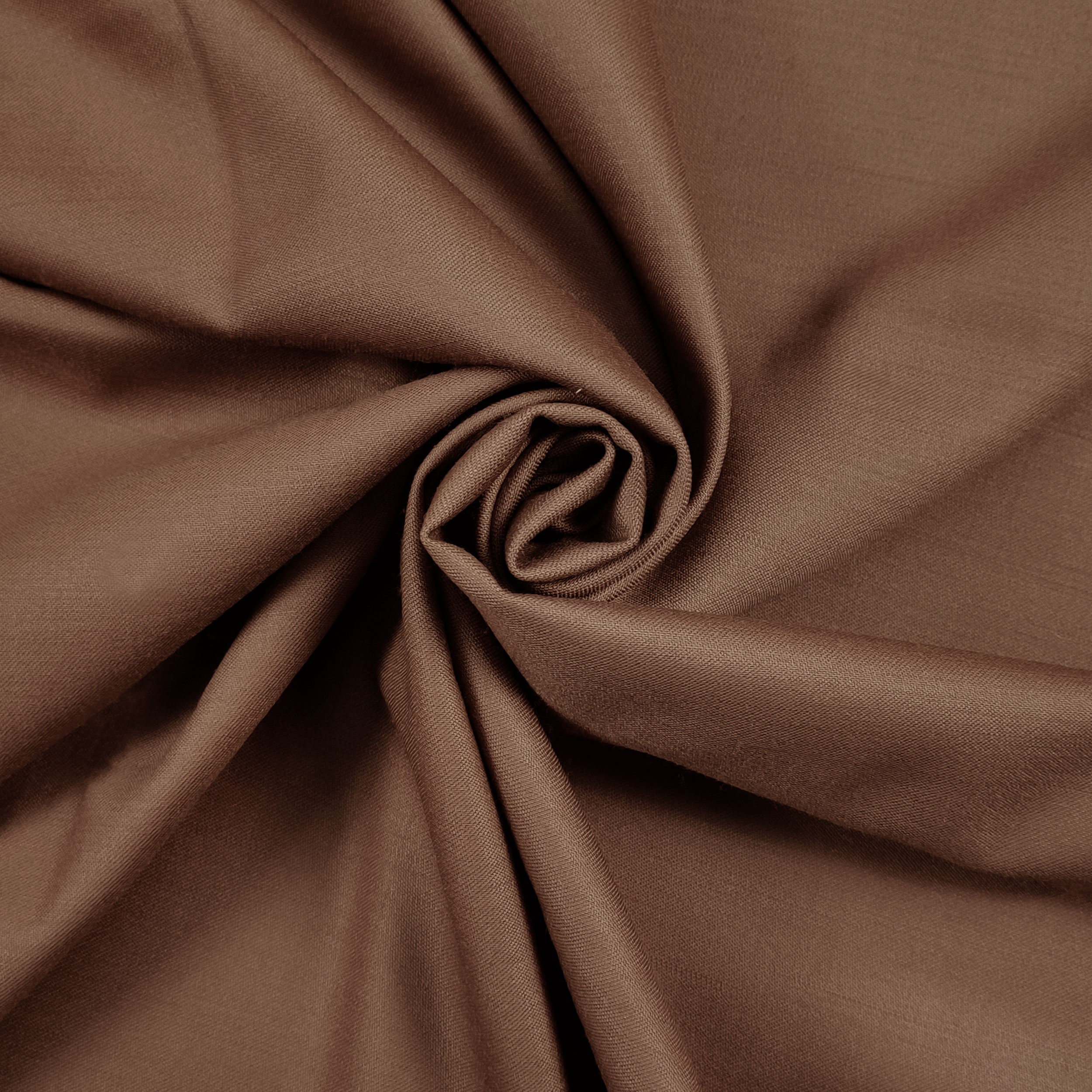Brauner Stretch-Wollsatin