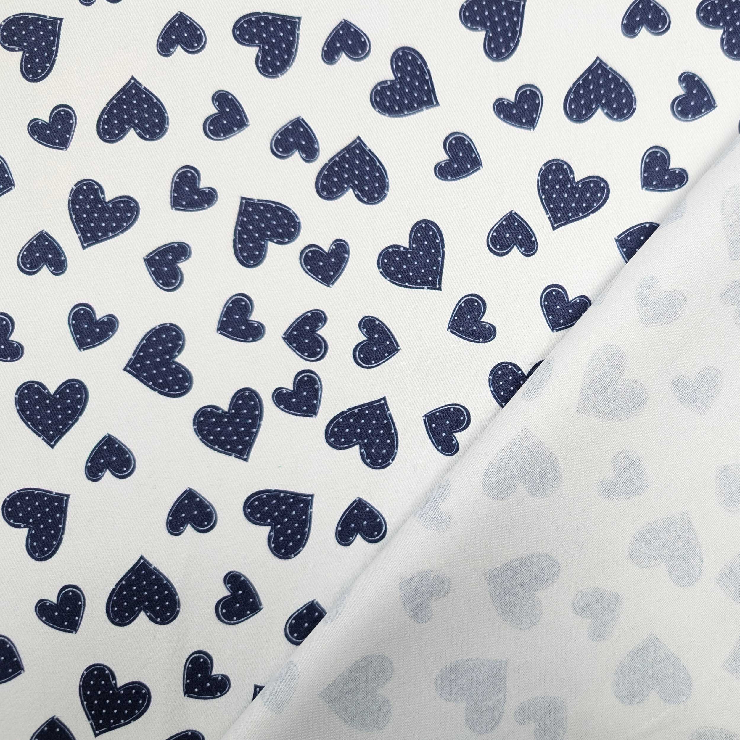 Blue Hearts Cotton Gabardine Image