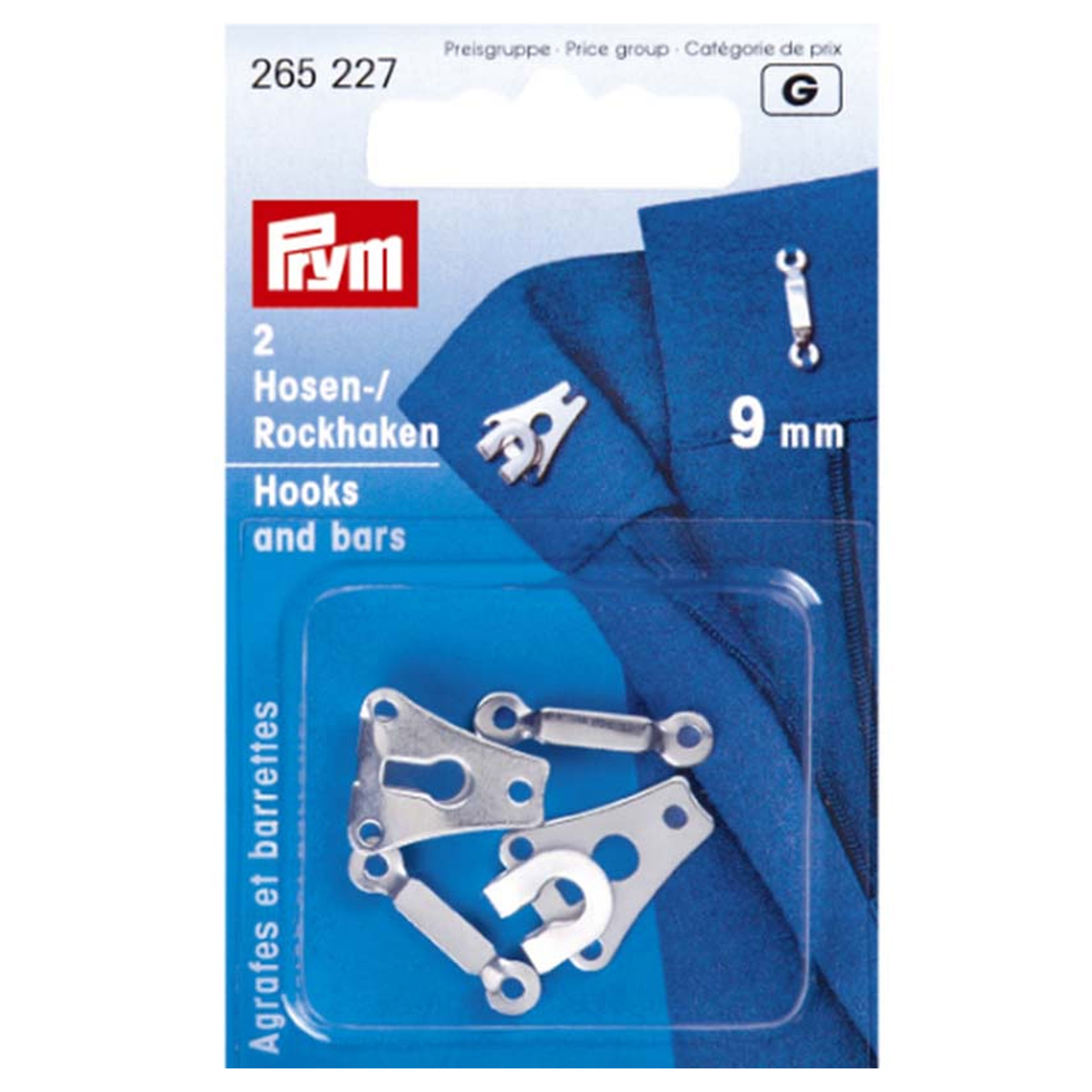 Prym Haken und Stäbe Silber 9 mm