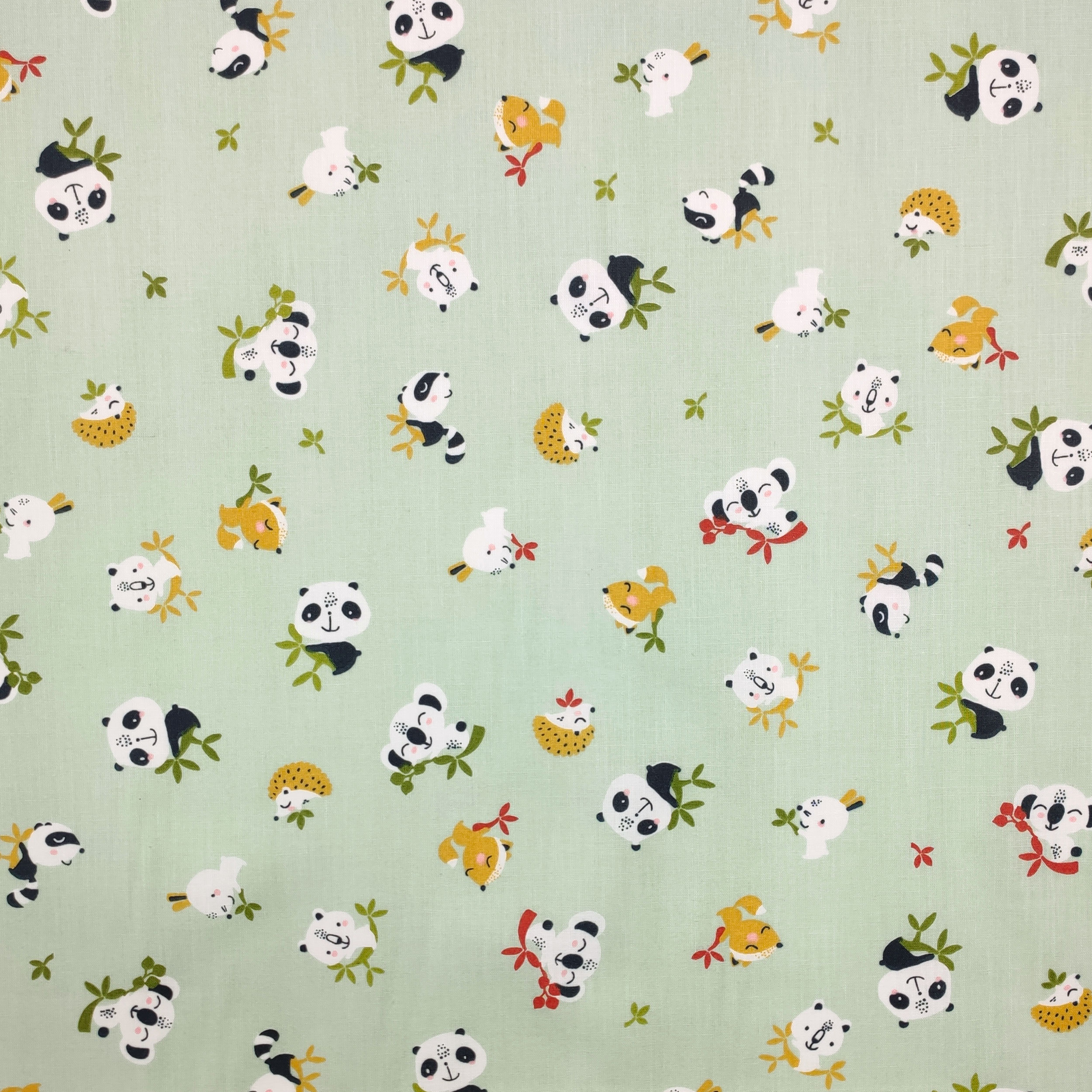 Tissu en coton Panda et Koala