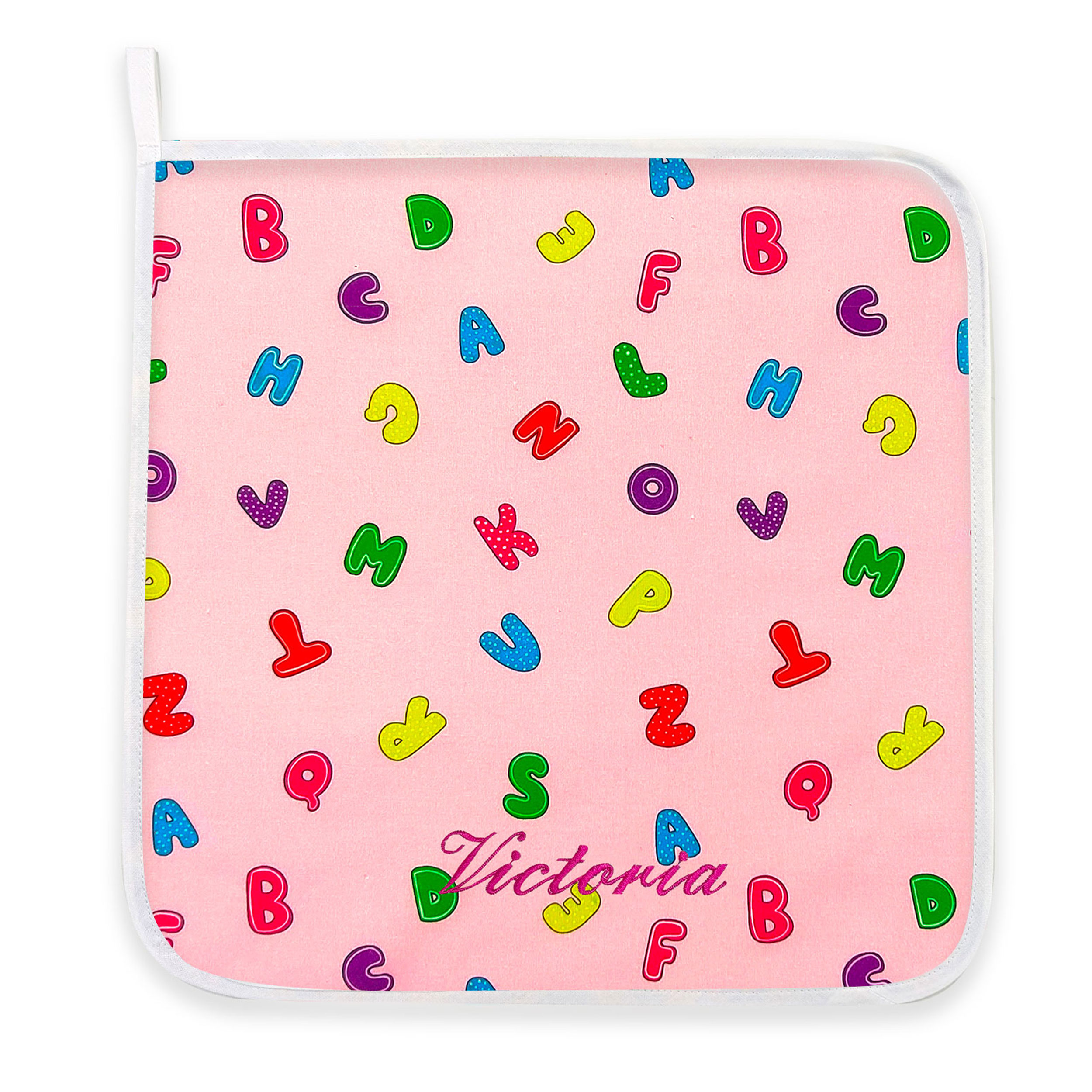 Alphabet Napkin Pink Background Image