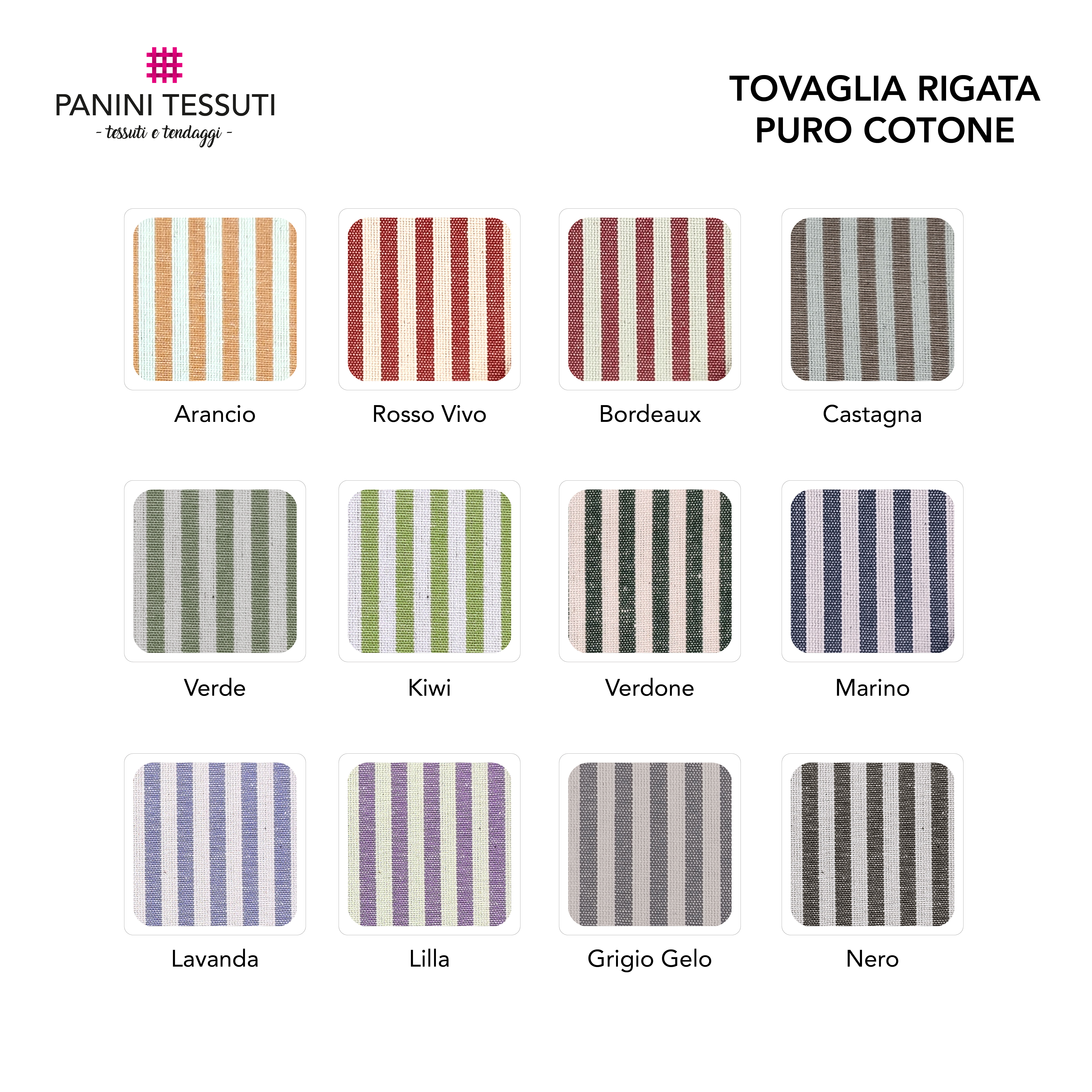 Pure Cotton Striped Tablecloth Fabric Image
