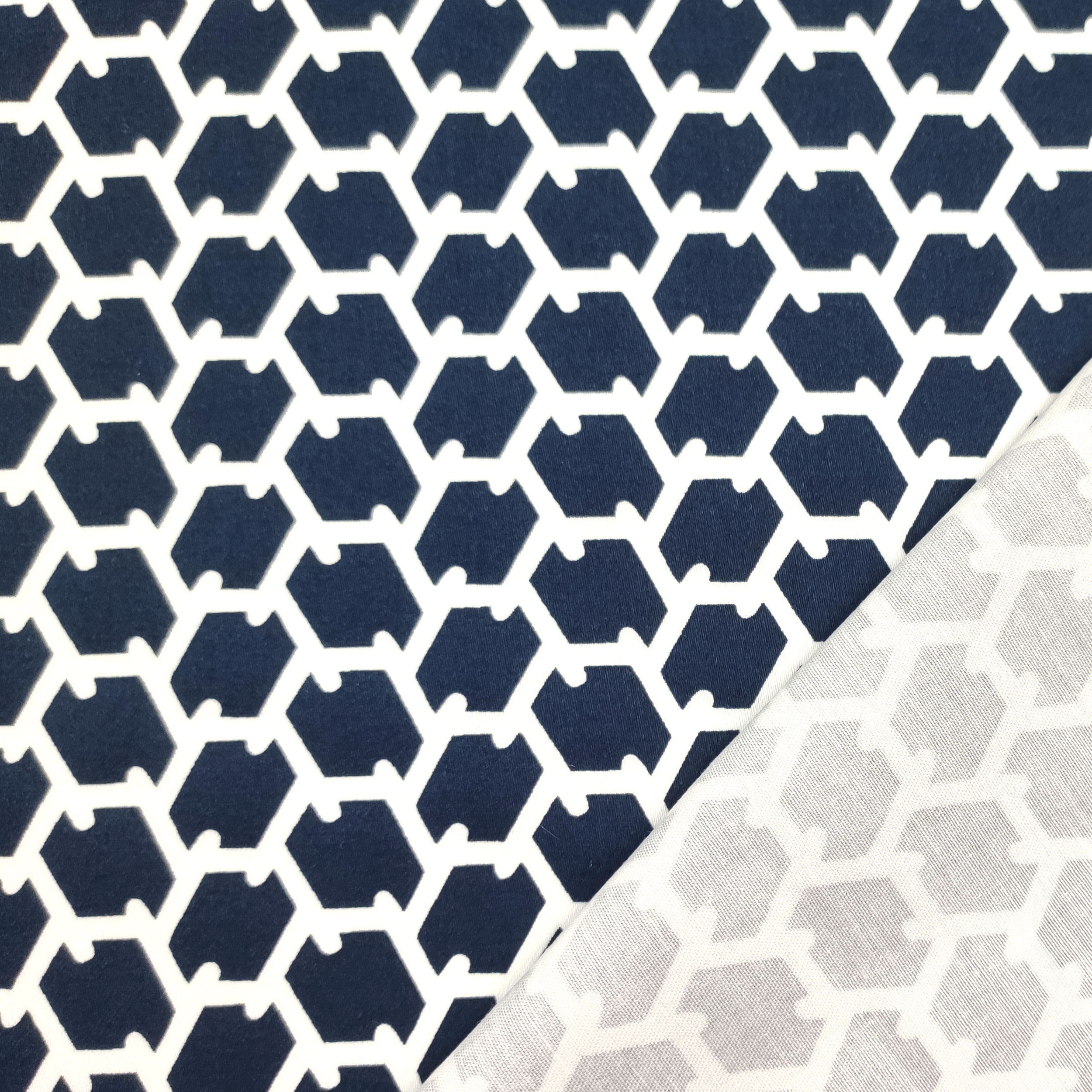 Algodón elástico azul Geometría abstracta