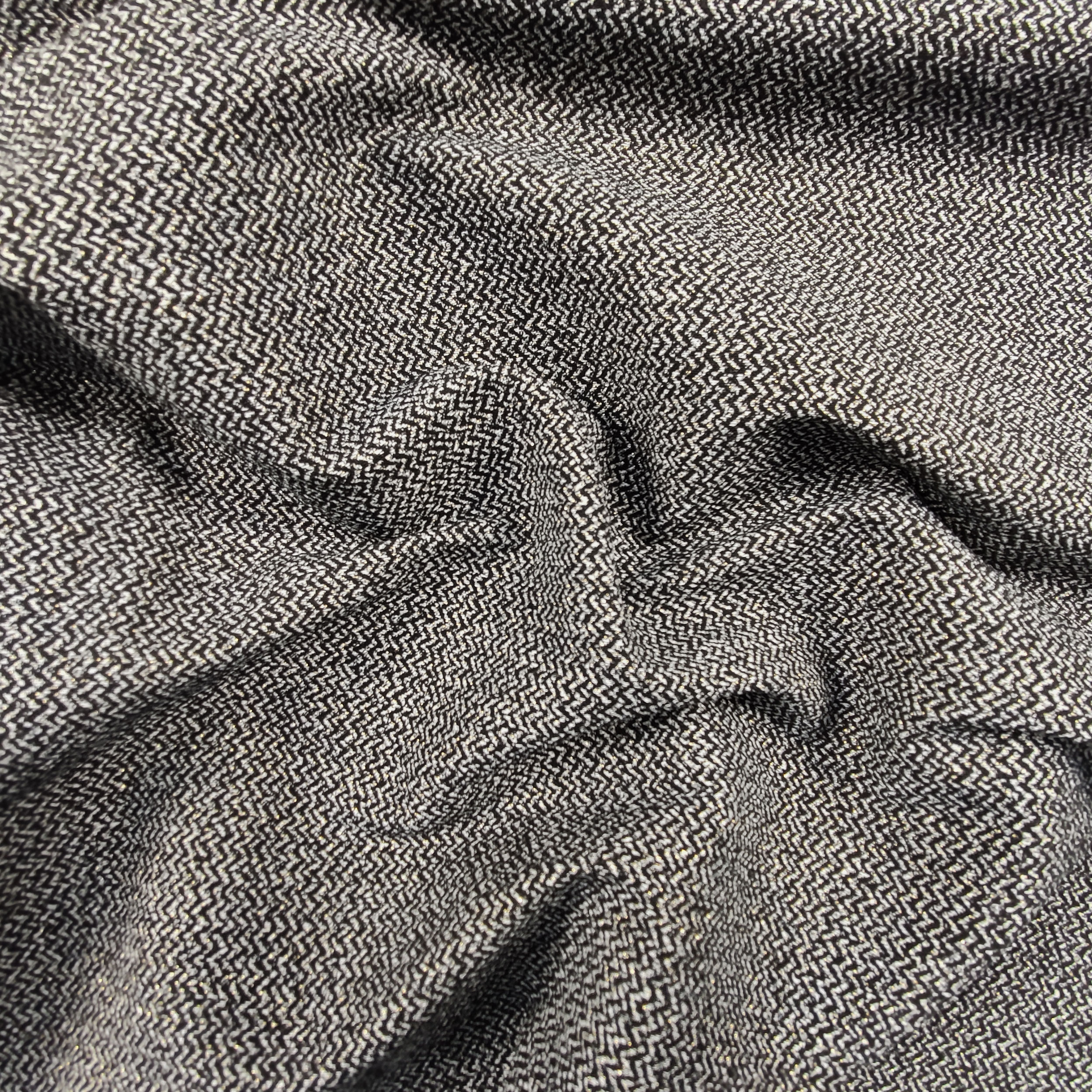 Mélange de coton Zig Zag rayures Lurex