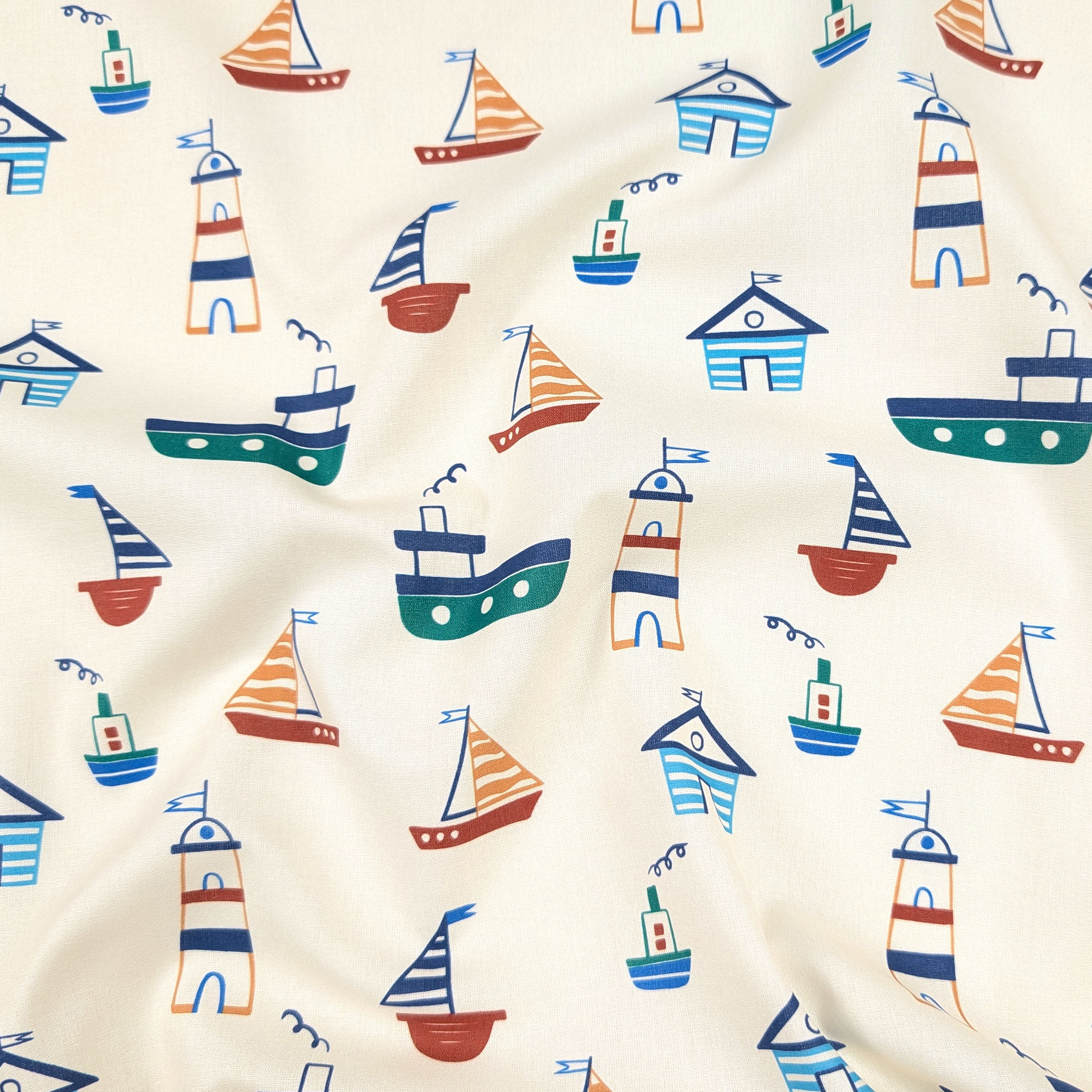 Cotton Poplin Sailing Boats Image