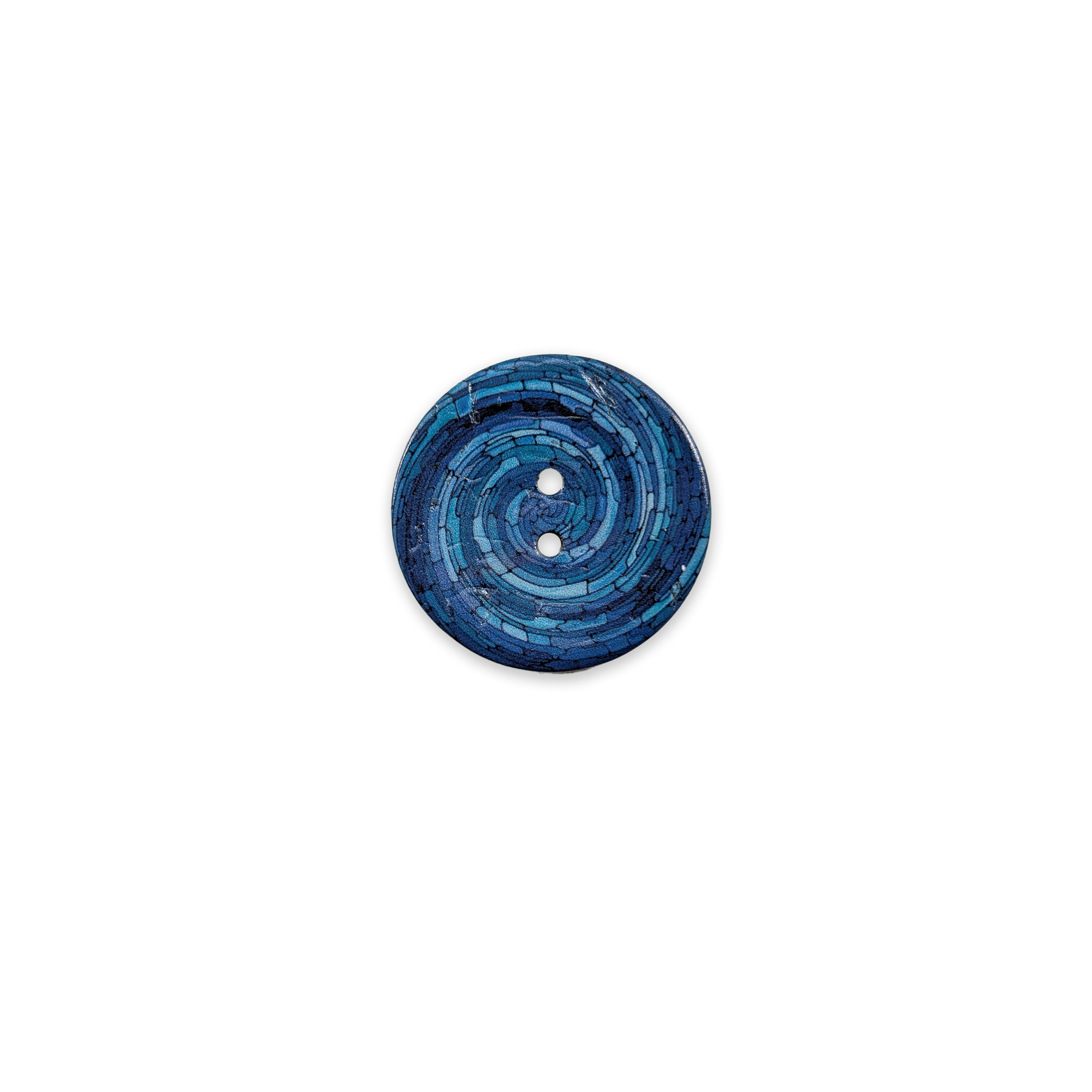 Spiral Button Blue 2 Holes Image