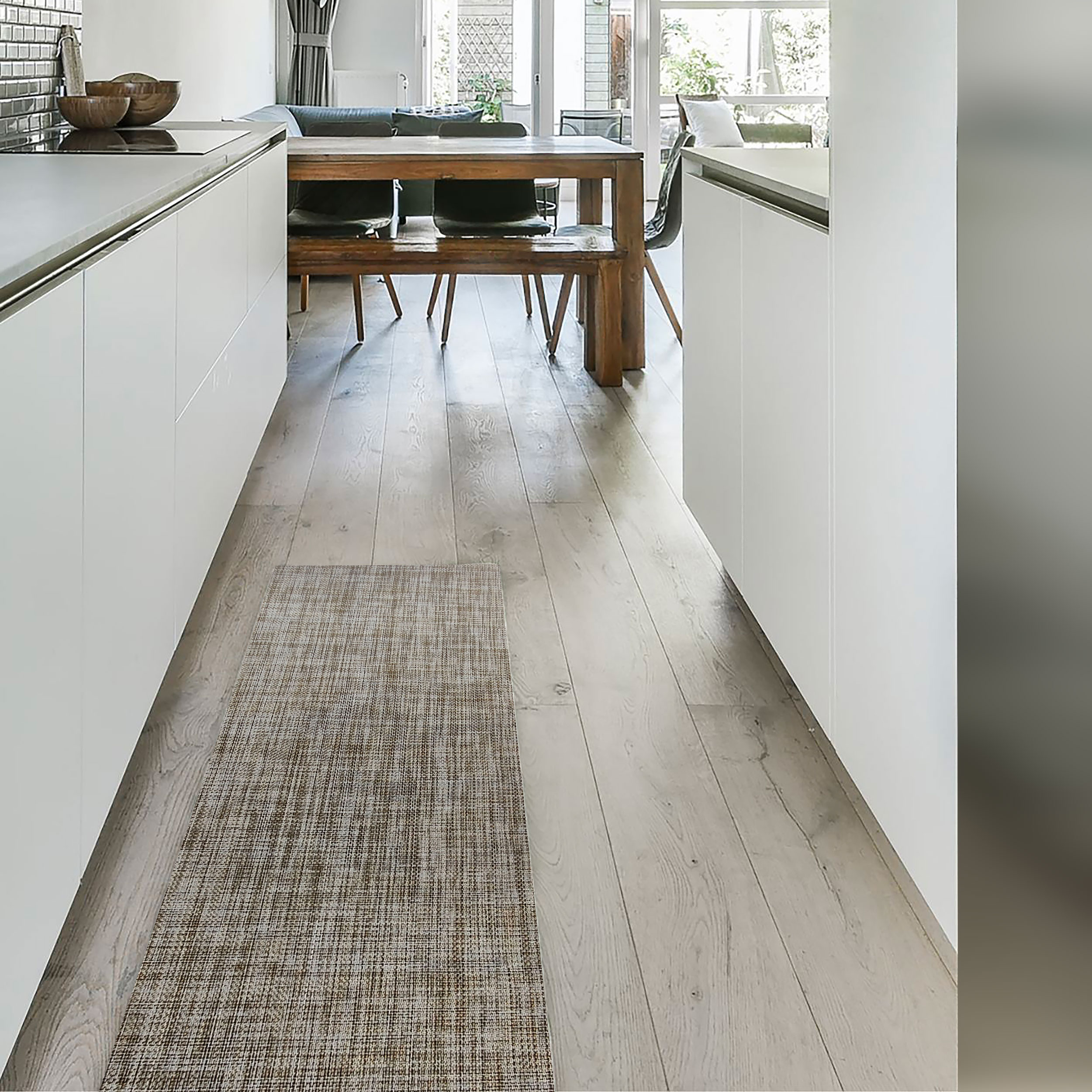 Salvamanteles de cocina Intrecci en gris y dorado