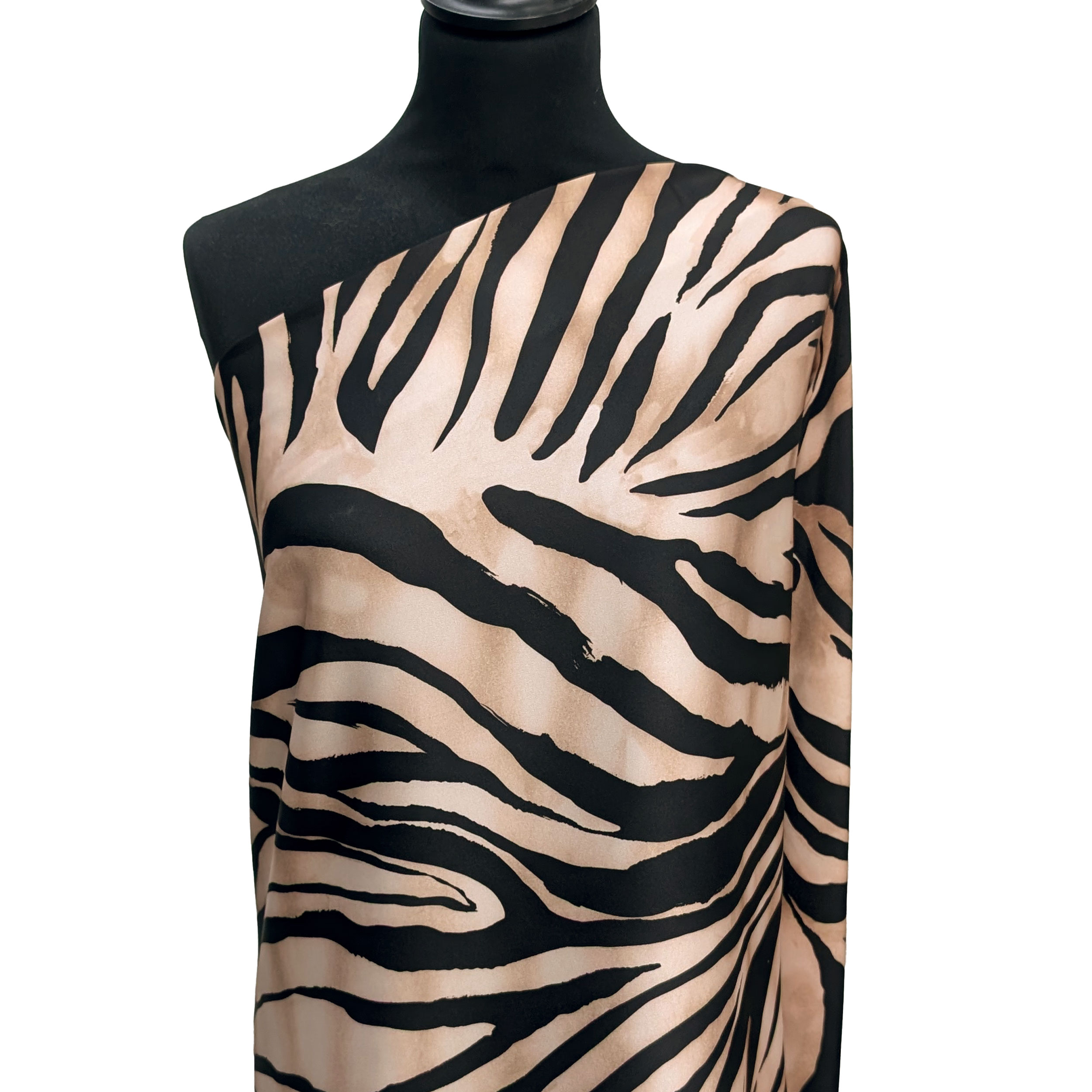 Satin Set High Fashion Zebra Patterned Powder and Black Image
