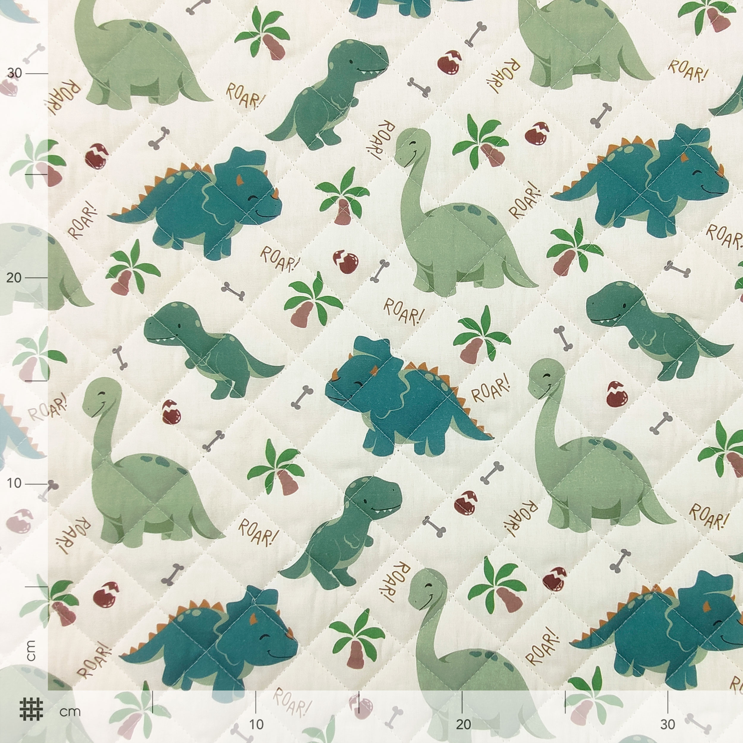 Dinosaurs Quilted Fabric Image