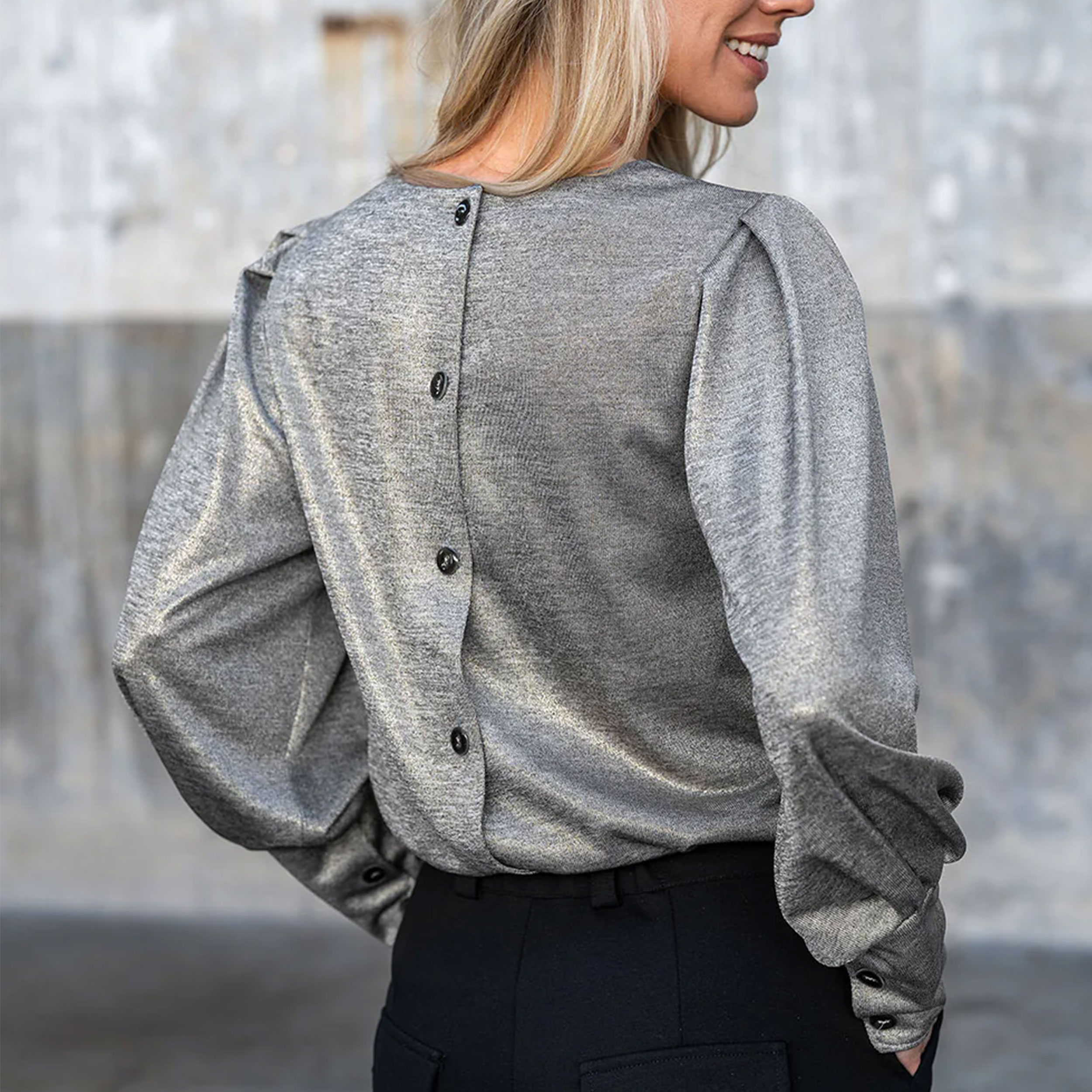 Grey Jersey Coated Lurex Silver Image