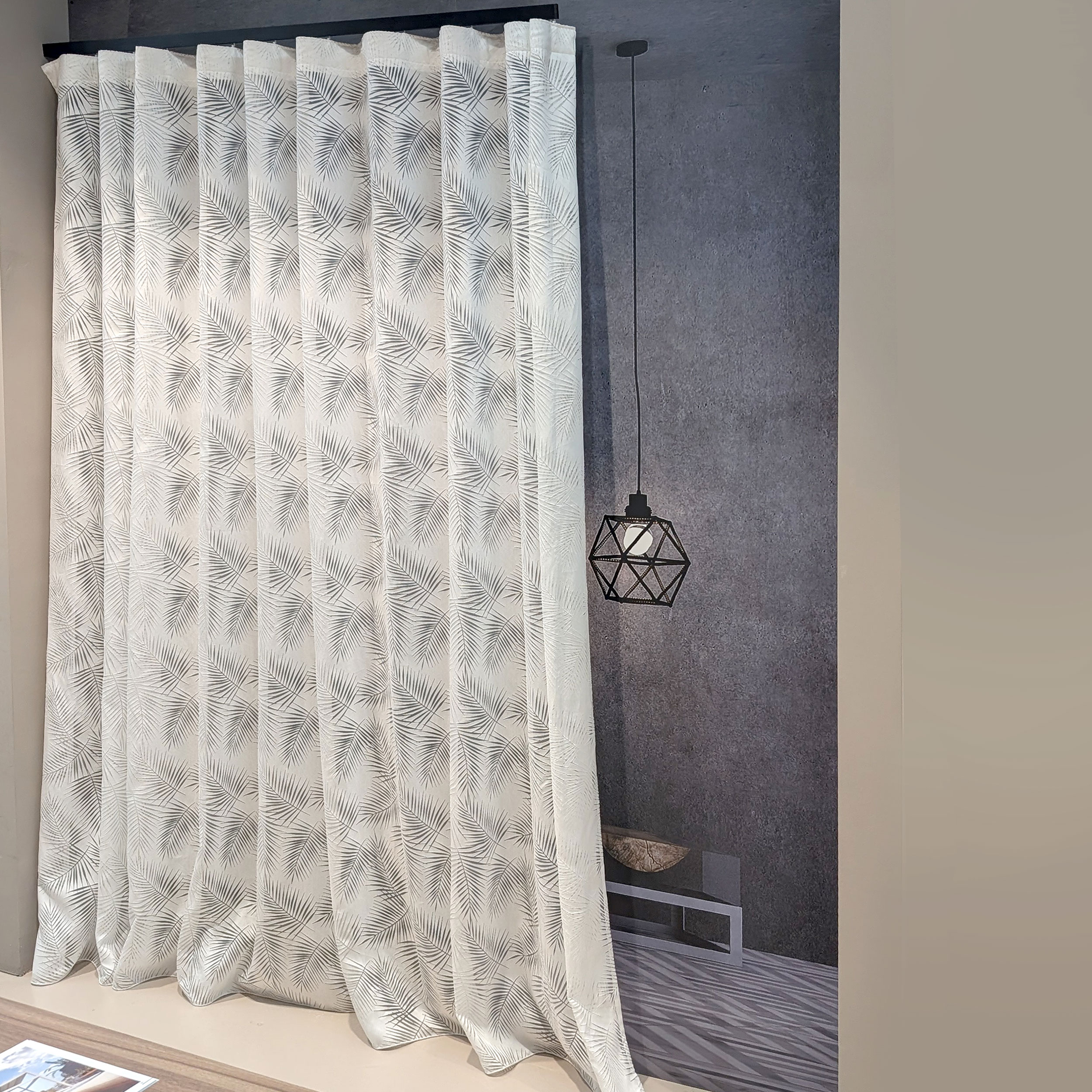 Devorè Curtain Fabric Fern White Image