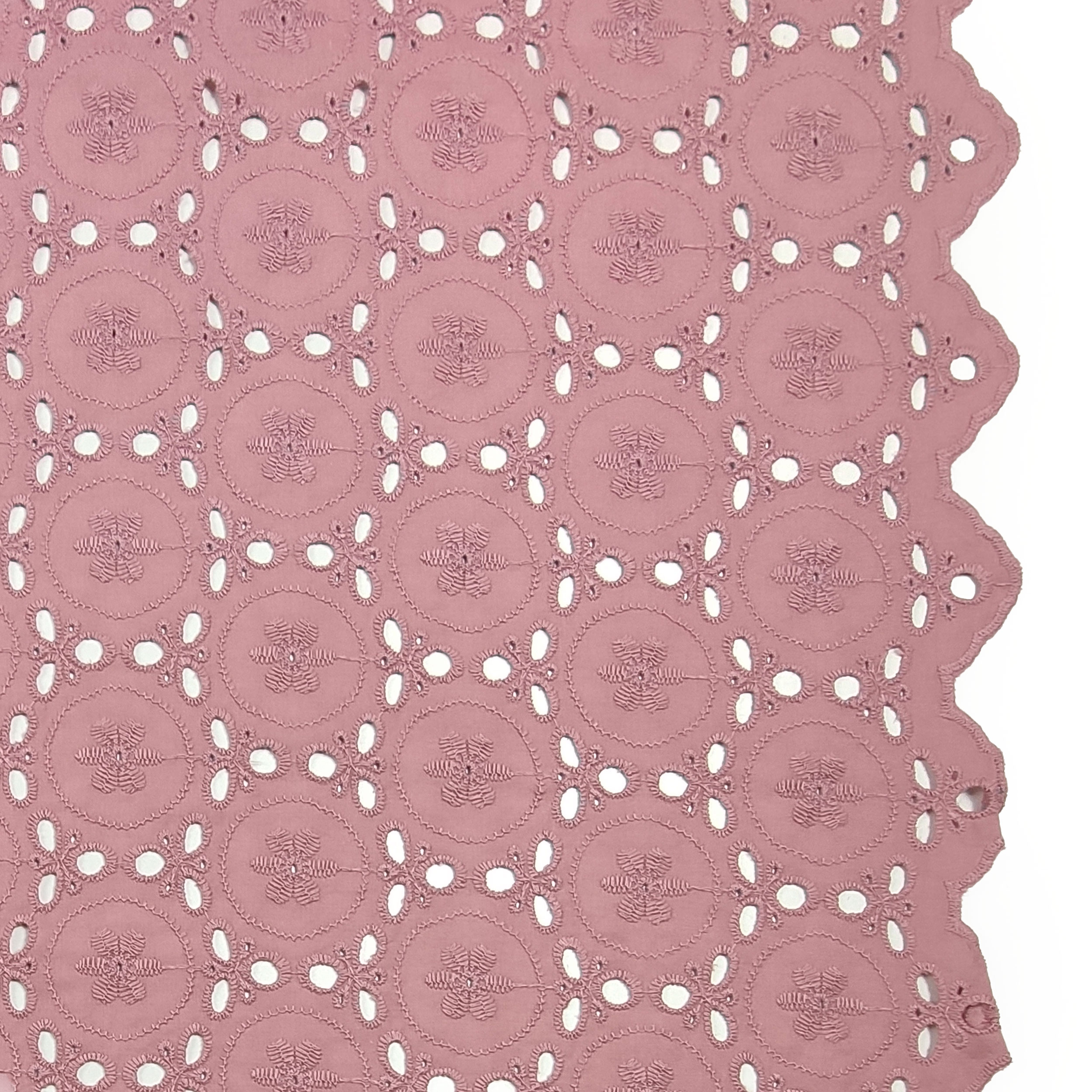 Double Edges Broderie Anglaise - Old Rose Image