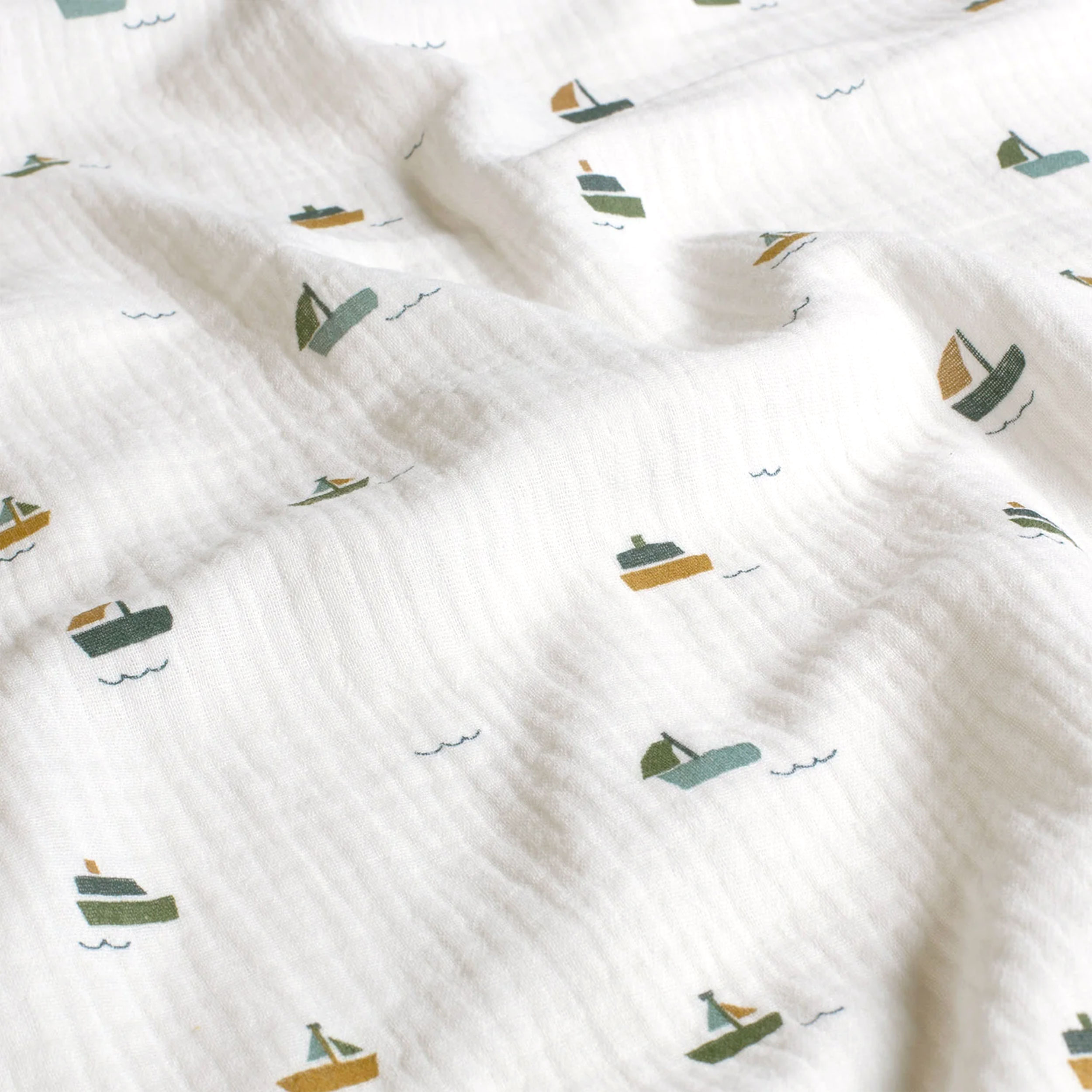 Cotton Muslin Sailing Boats Image