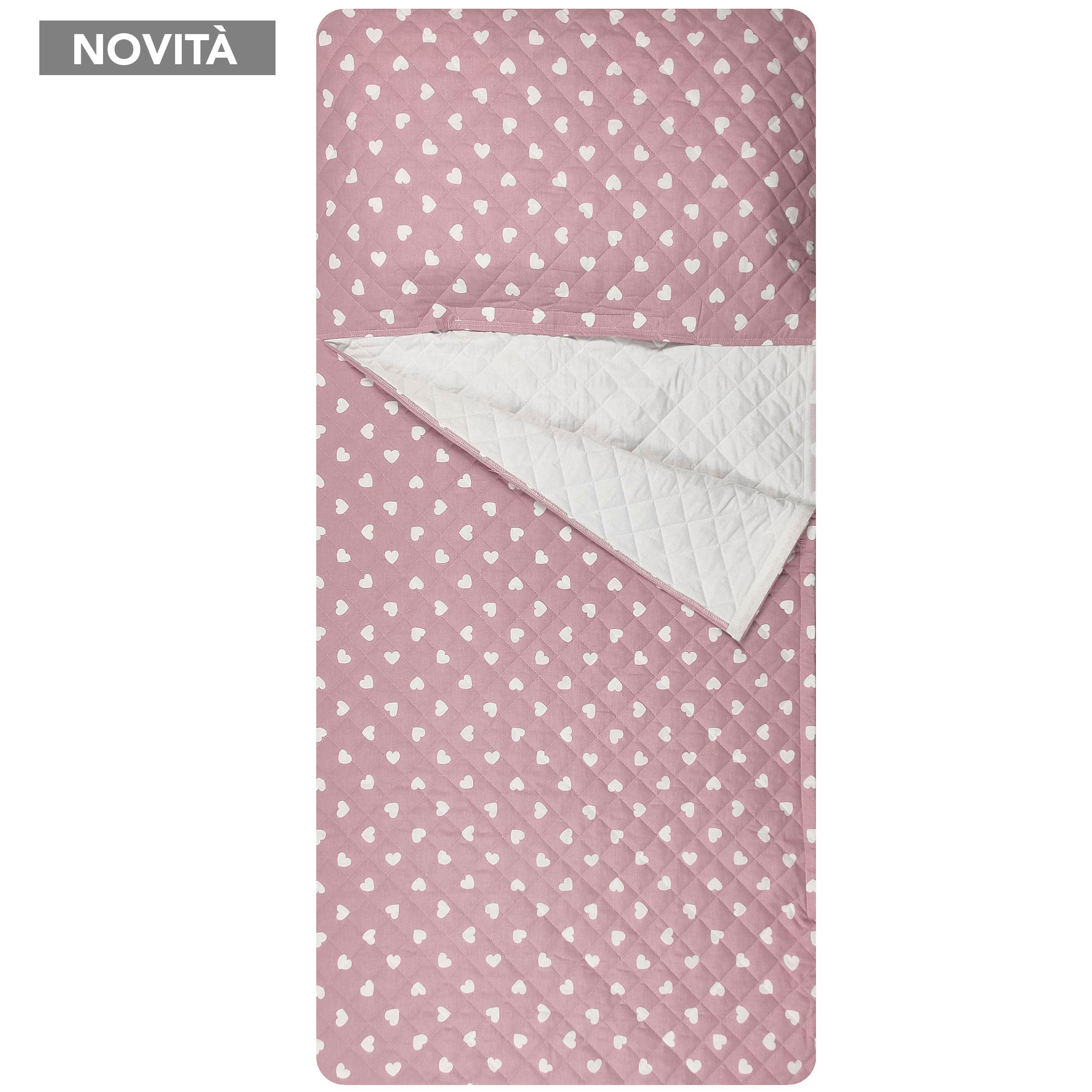 Sac de couchage Cœurs blancs sur fond rose antique