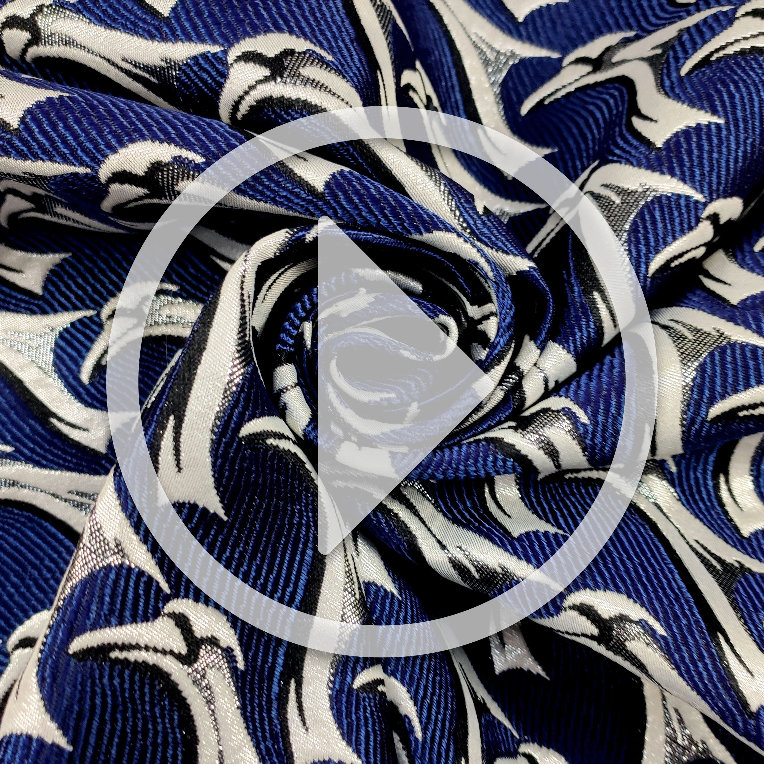 Brocade Fantasy High Fashion Blue and Silver Lurex Image