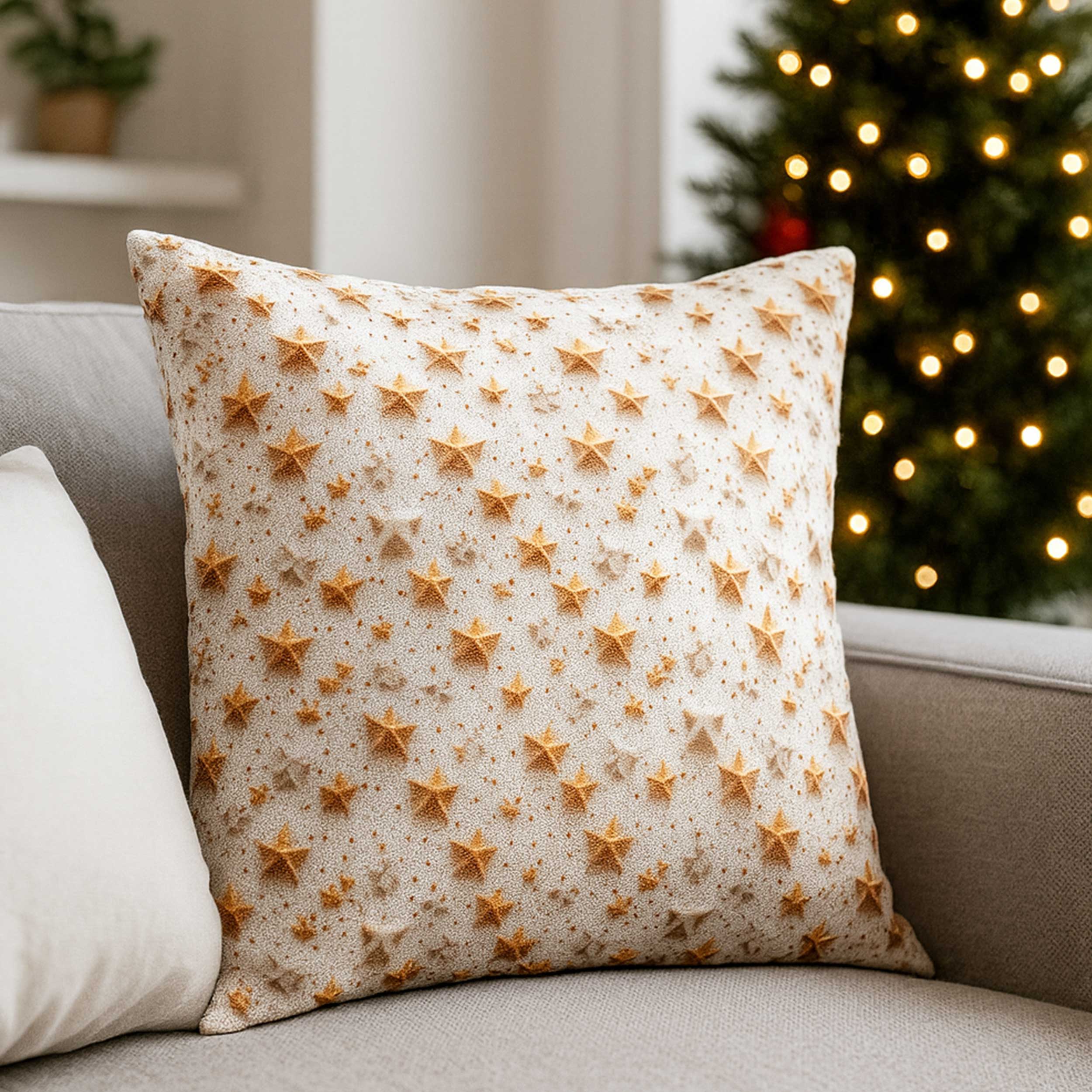 Cotton Poplin Christmas Stars Image