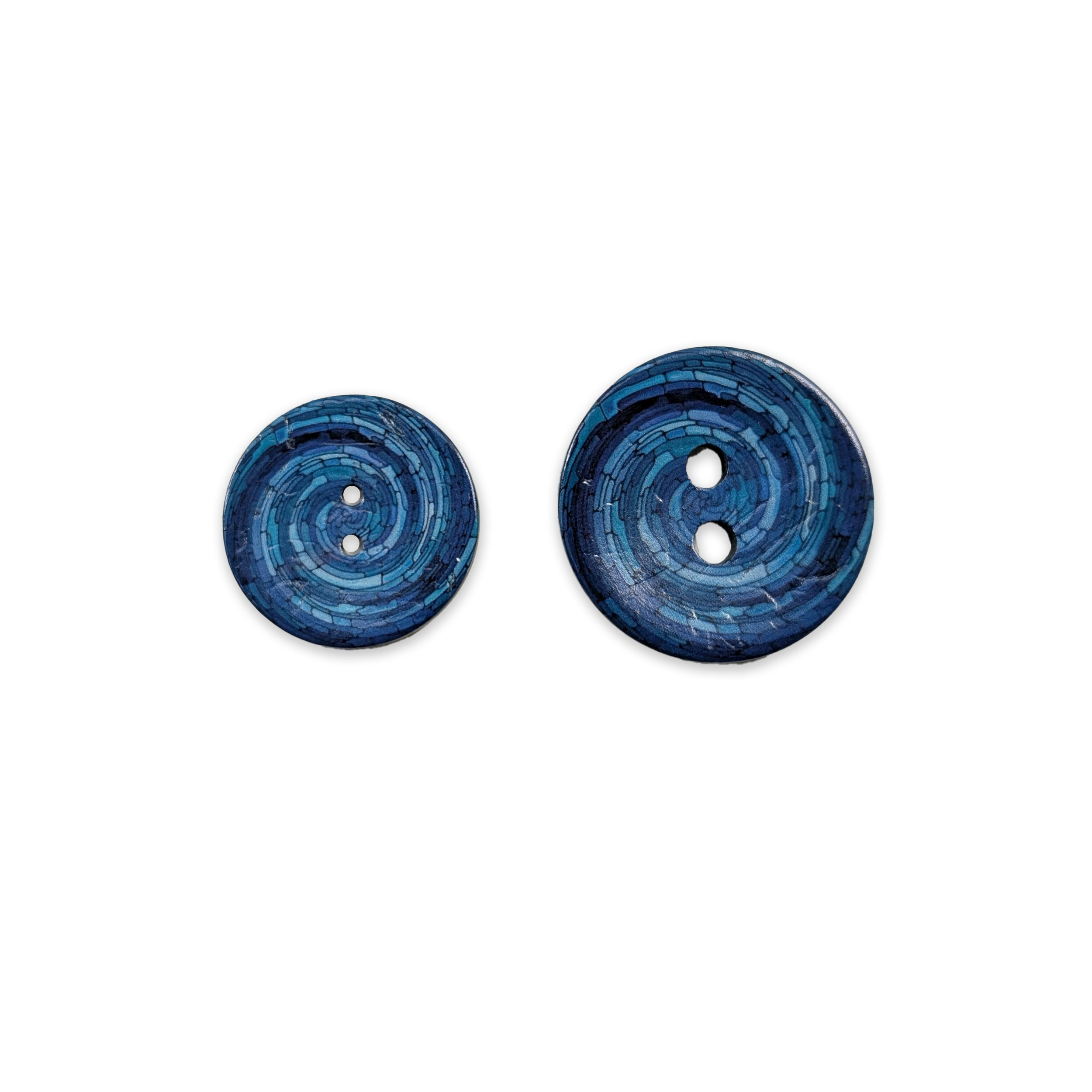 Spiral Button Blue 2 Holes Image