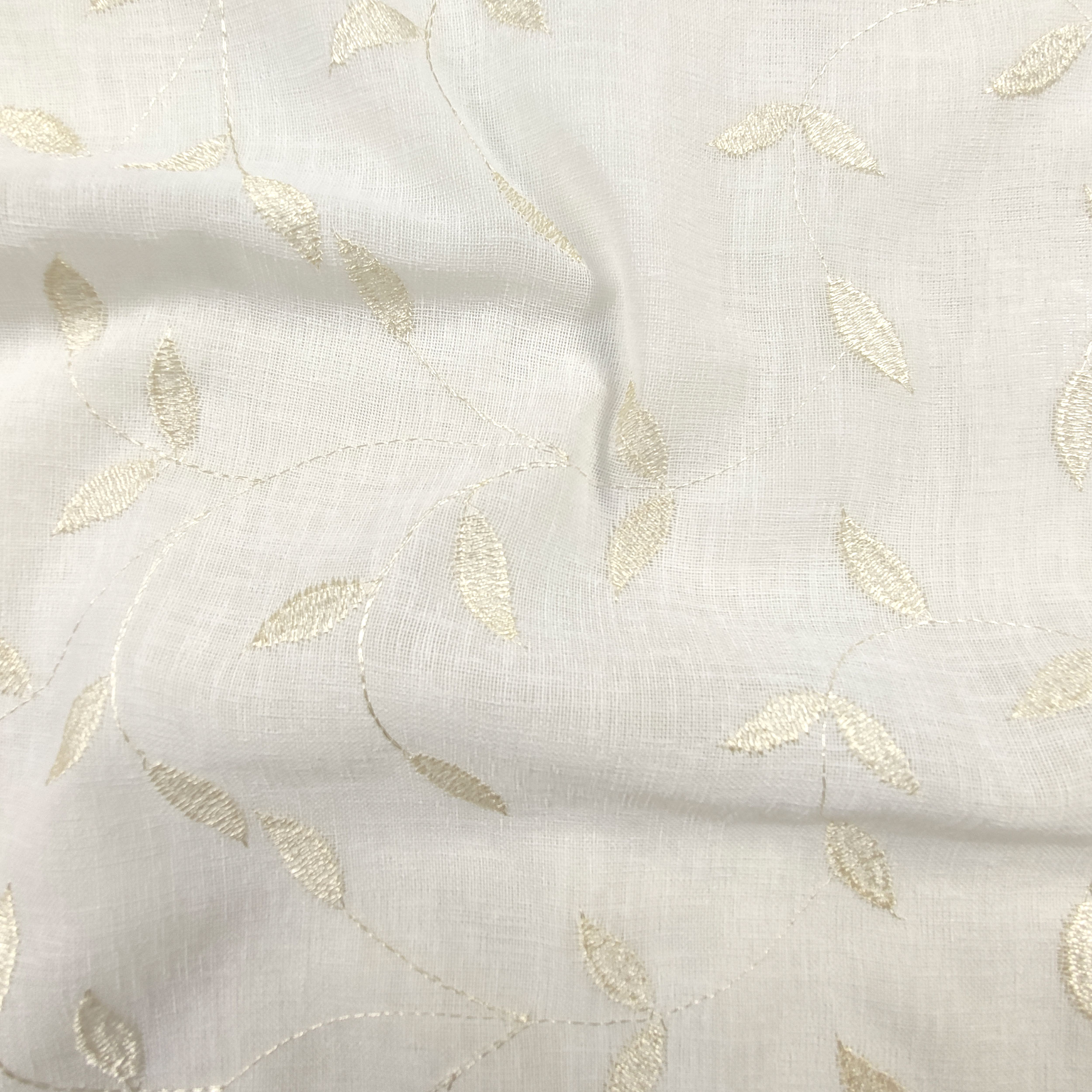 Curtain Fabric Elegant Leaves - Gold