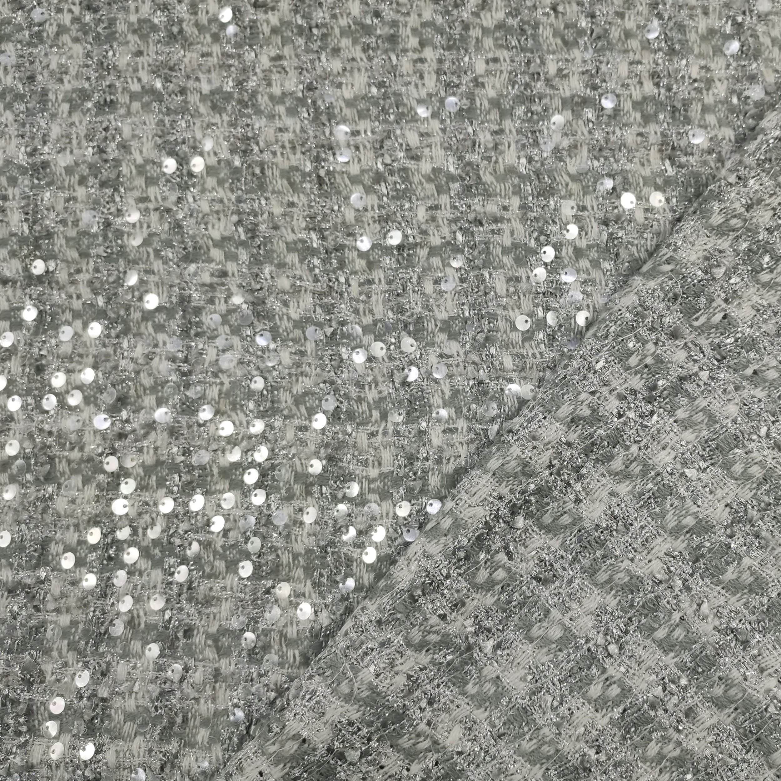Jacquard Fashion gris clair avec paillettes