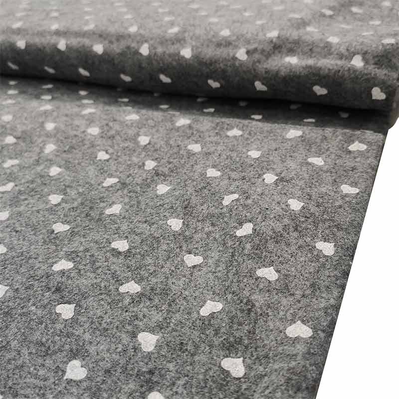 Soft Thin Felt - White Hearts Image