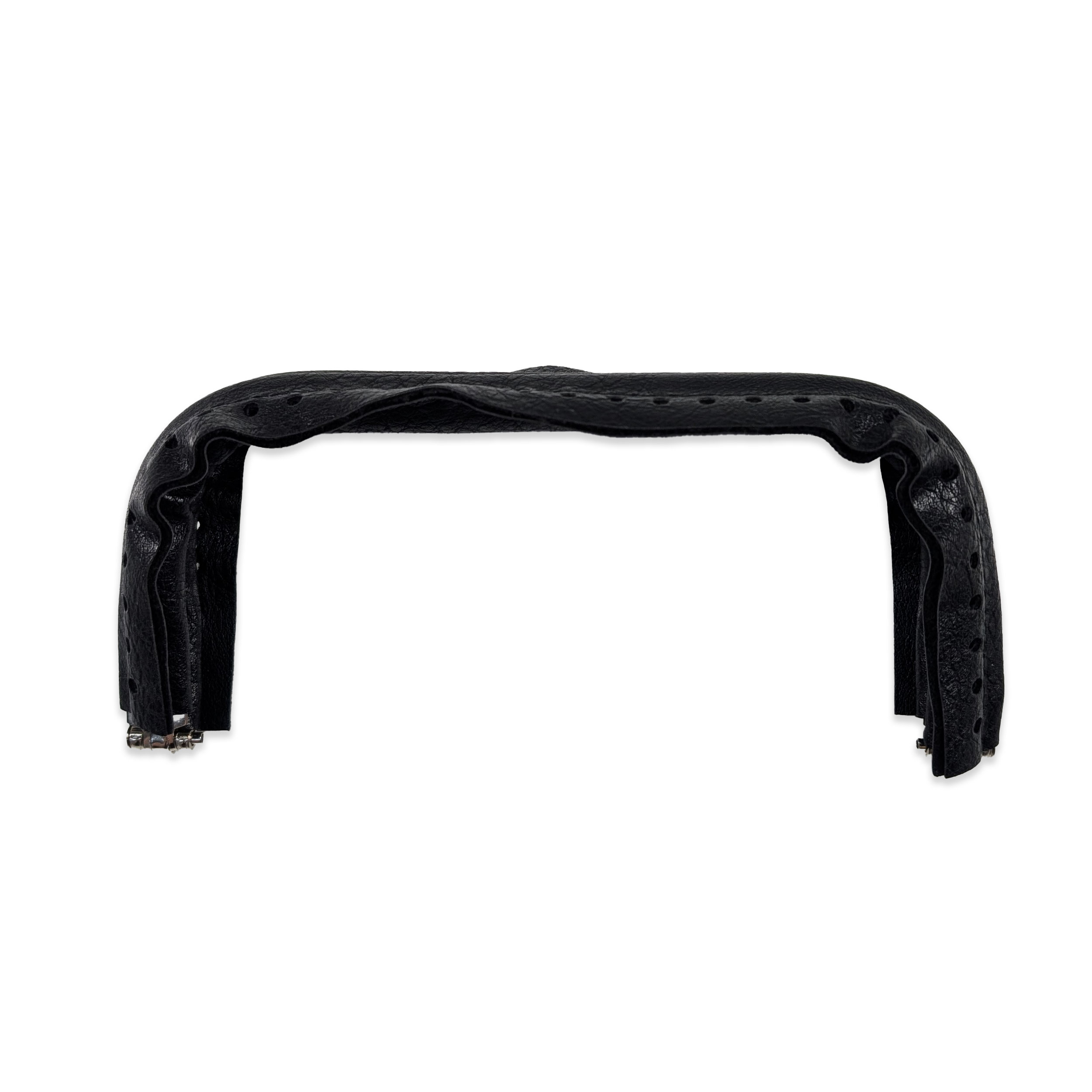 Black Faux Leather Clutch Closure Image