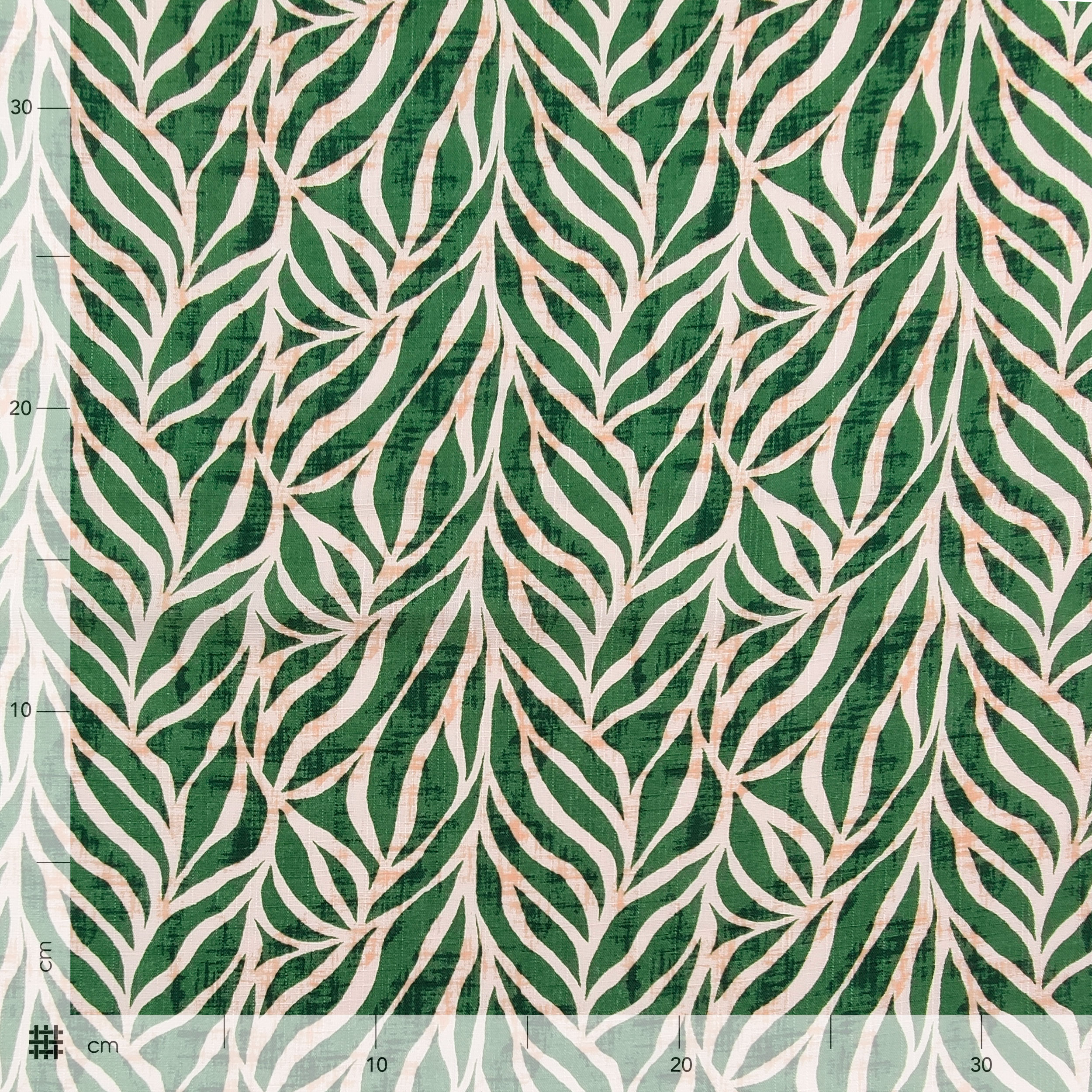 Algodón Viscosa Hojas Fondo Verde