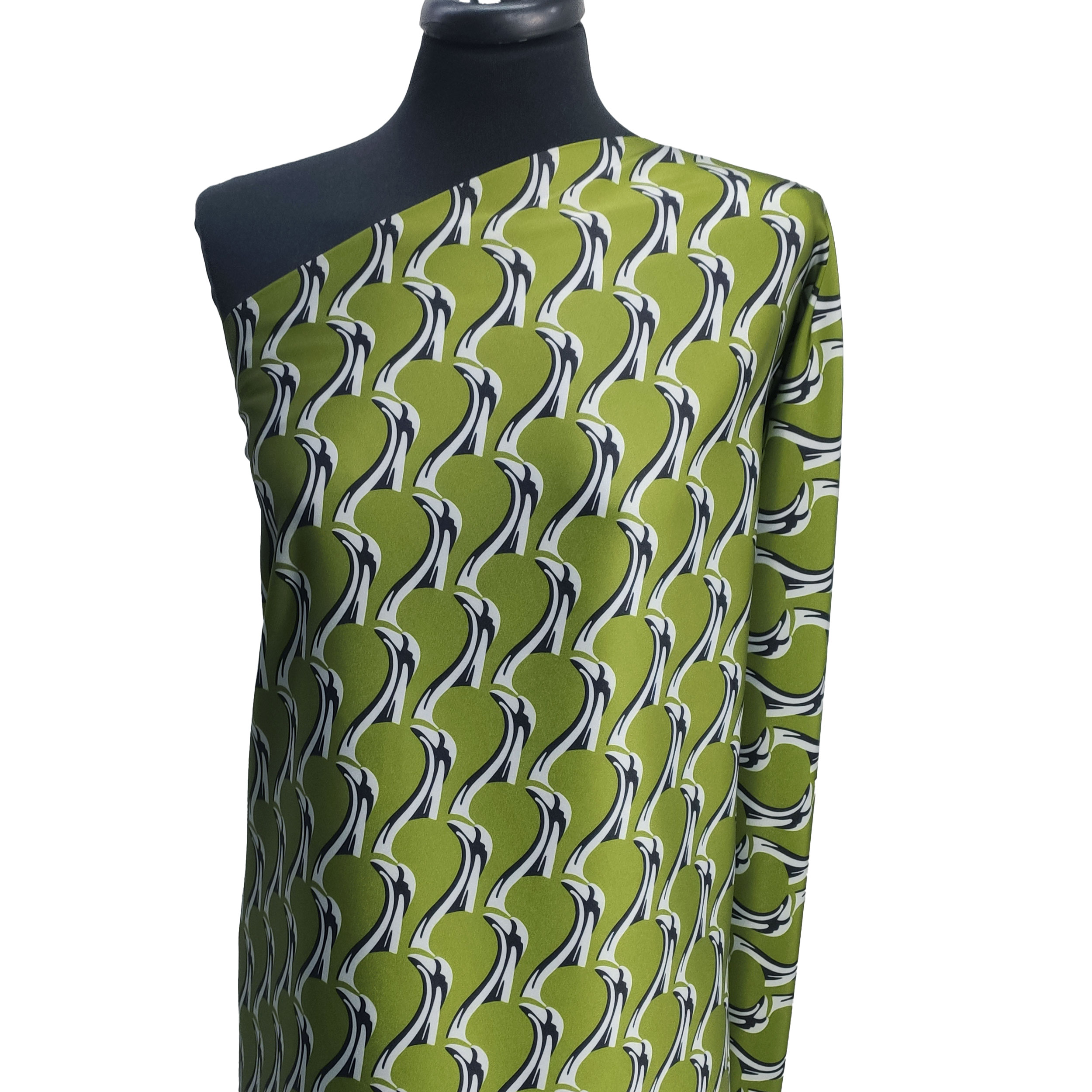 Conjunto Satén Fantasía Alta Moda Verde y Plata