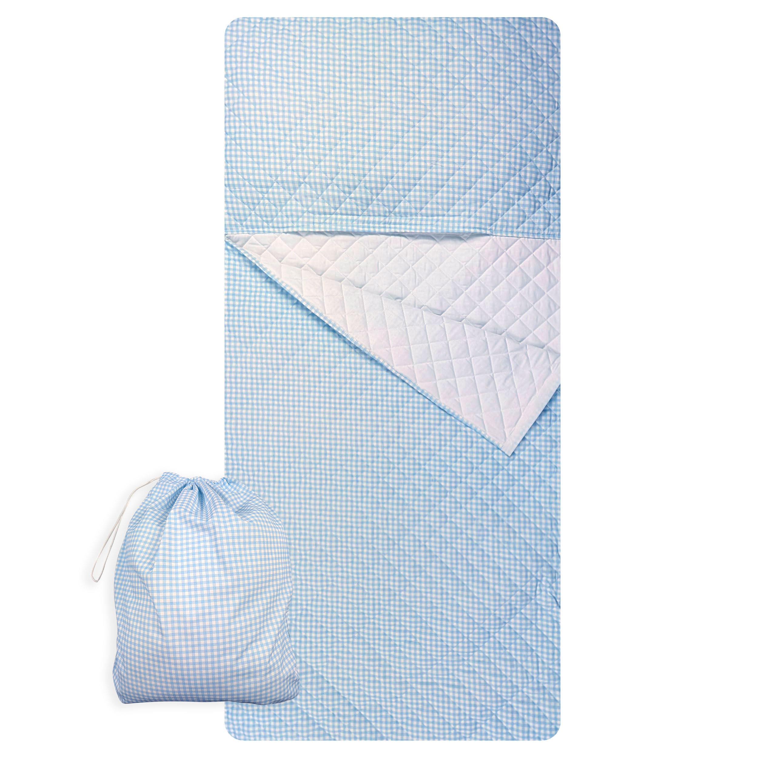 Light Blue Gingham Baby Sleeping Bag Image