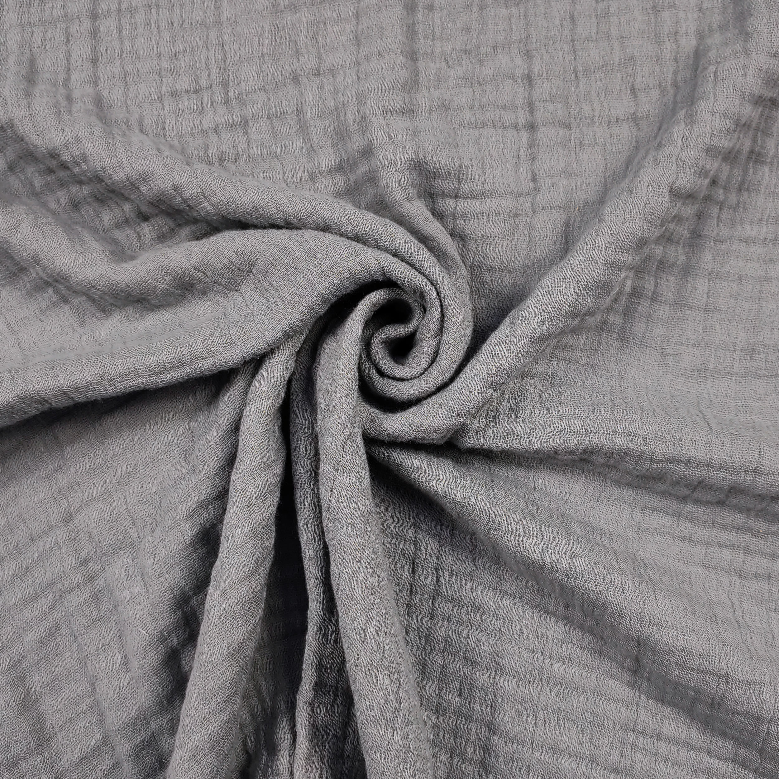 Dreifache Gaze Musselin Grau