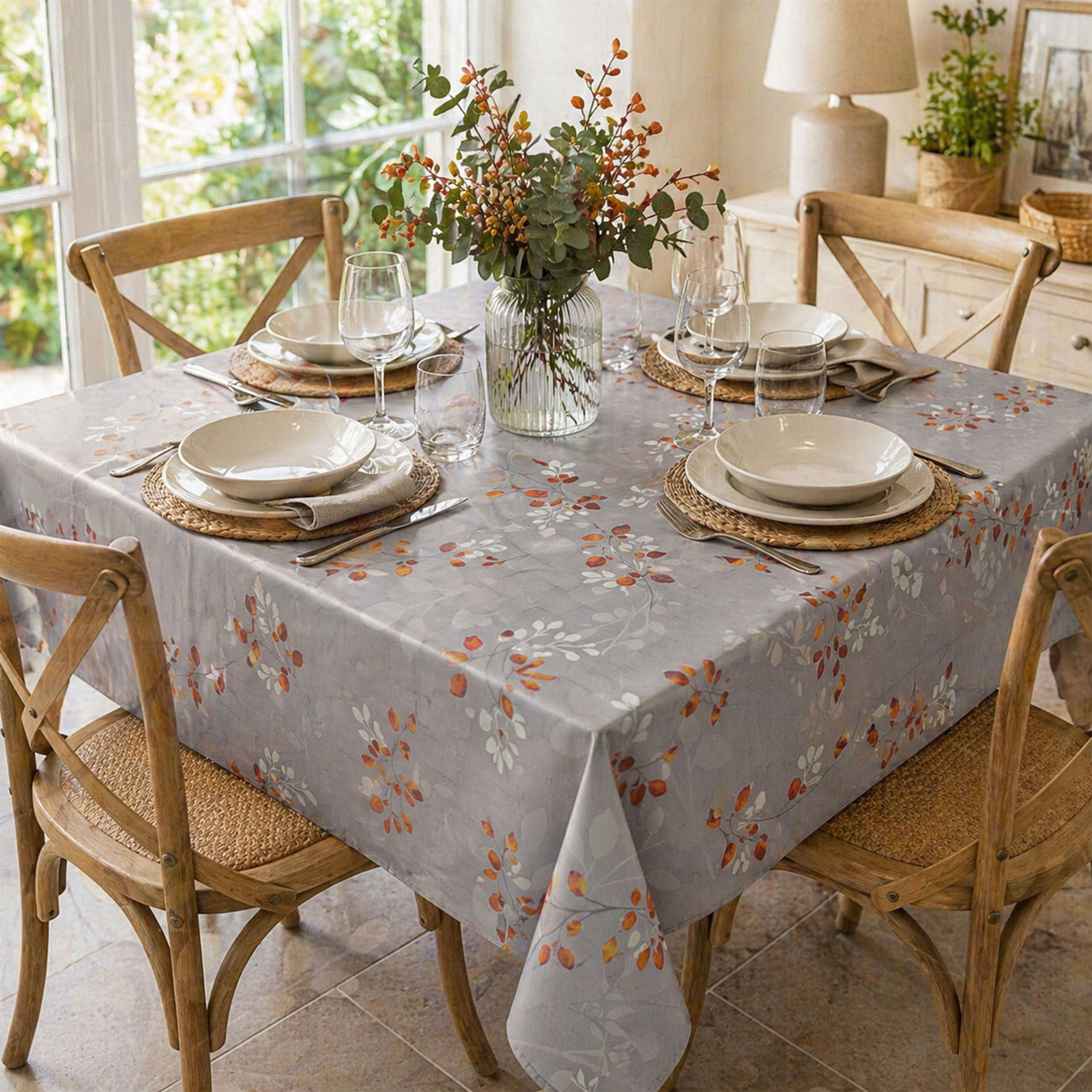 Fabric for Soft Plastic-coated Tablecloth Grey Background Image
