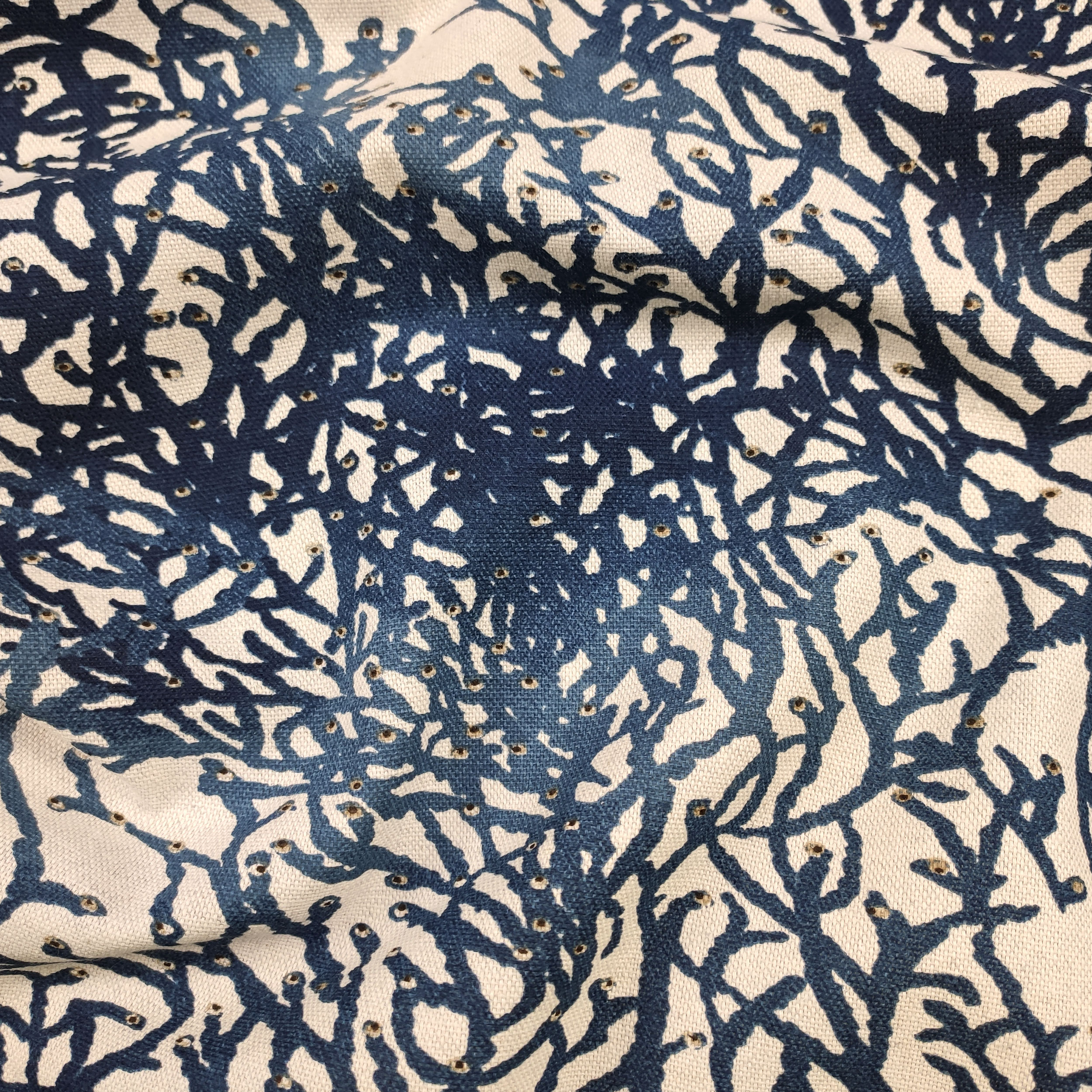 Coralli Blue Natürlicher Stoff