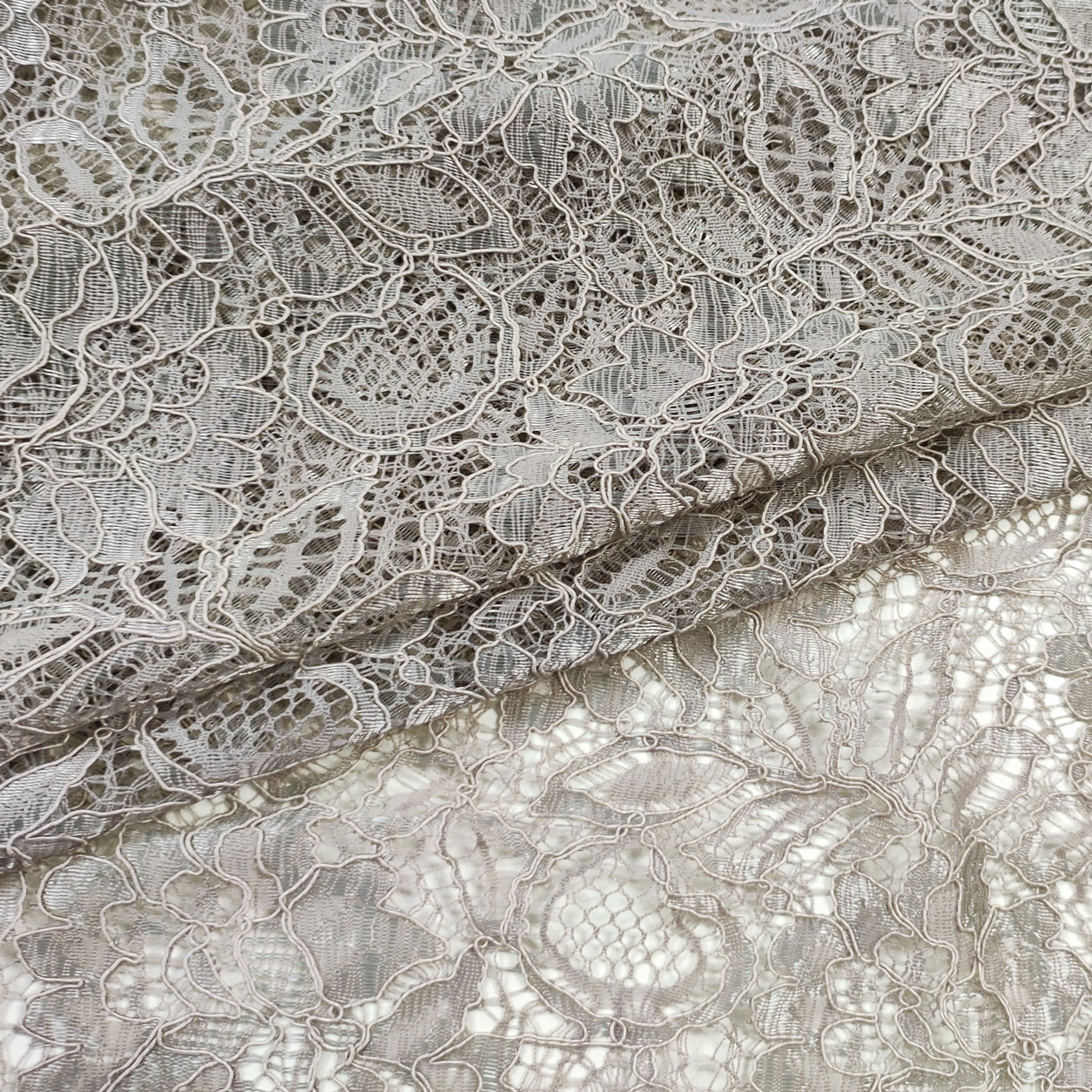 Tissu en dentelle gris tourterelle clair Image