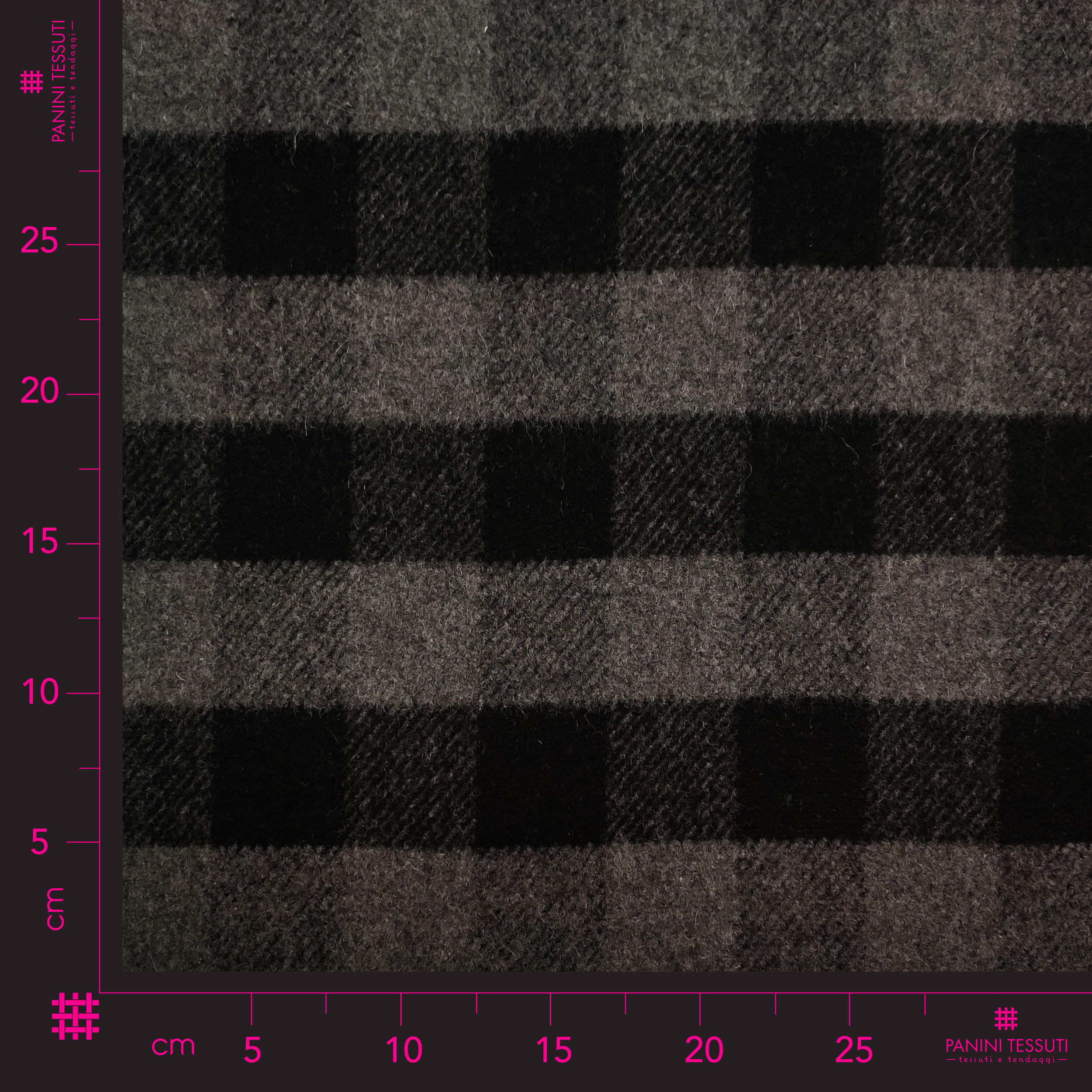Coton mélangé à carreaux noirs et gris Image