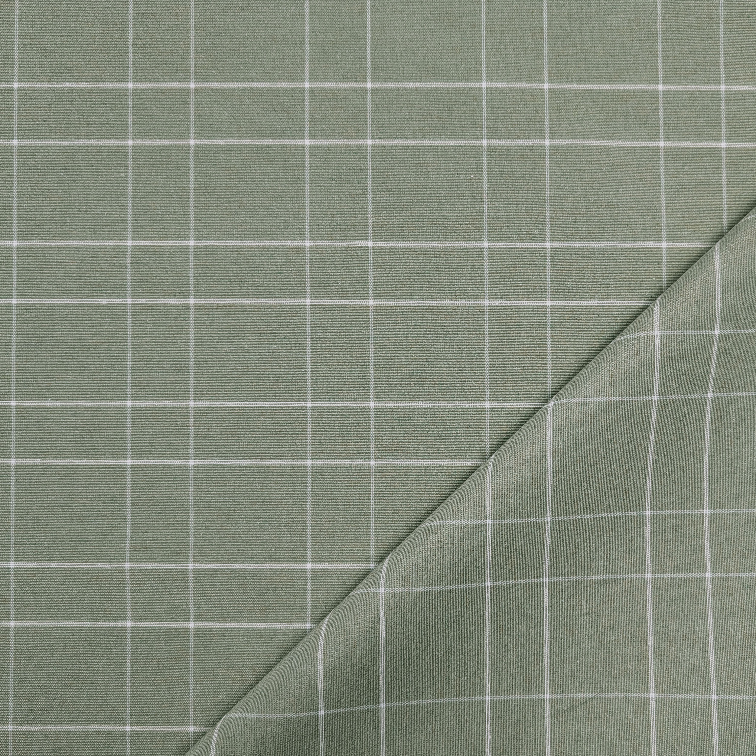 Sage Cotton Blend with White Checks Image