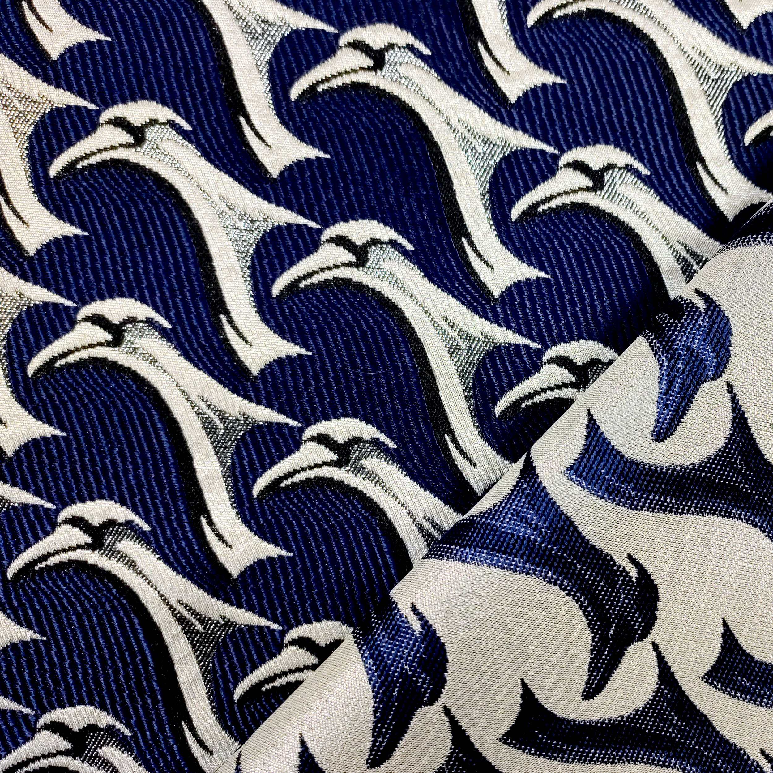 Brocade Fantasy High Fashion Blue and Silver Lurex Image